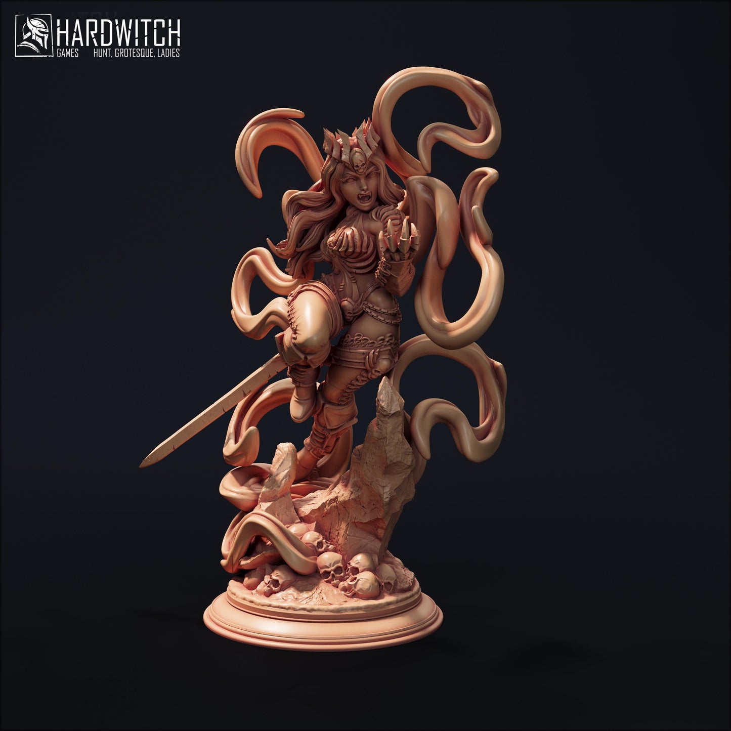 Vampiress Terrona Empada Miniature - 28mm / 32mm / 36mm / 75mm - HardWitch Games - Resin Printed Figure for D&D, TTRPGs, and Board Games