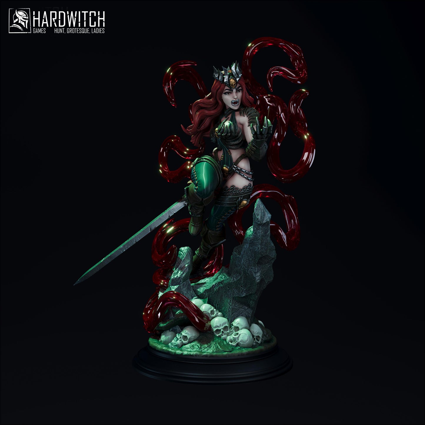 Vampiress Terrona Empada Miniature - 28mm / 32mm / 36mm / 75mm - HardWitch Games - Resin Printed Figure for D&D, TTRPGs, and Board Games