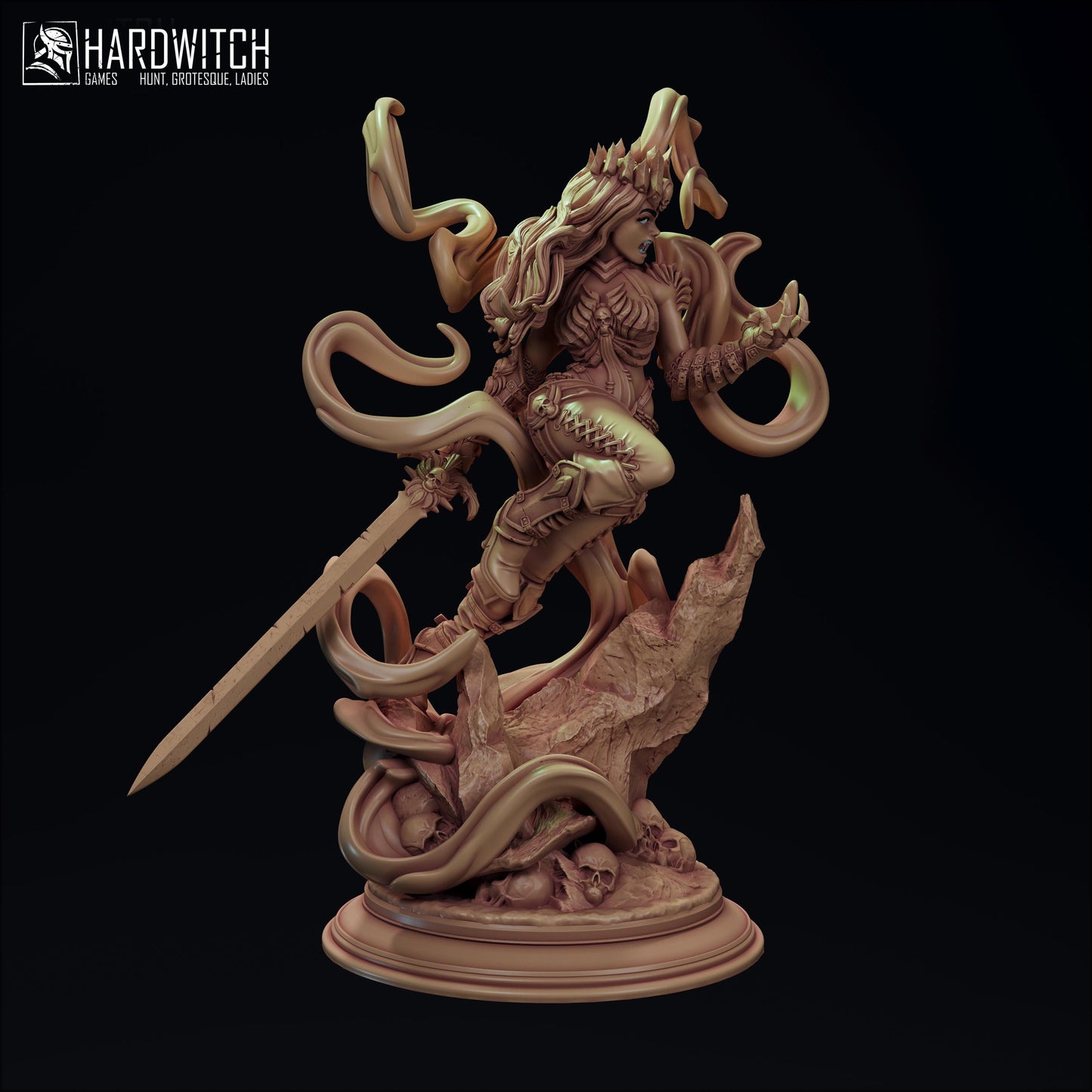 Vampiress Terrona Empada Miniature - 28mm / 32mm / 36mm / 75mm - HardWitch Games - Resin Printed Figure for D&D, TTRPGs, and Board Games