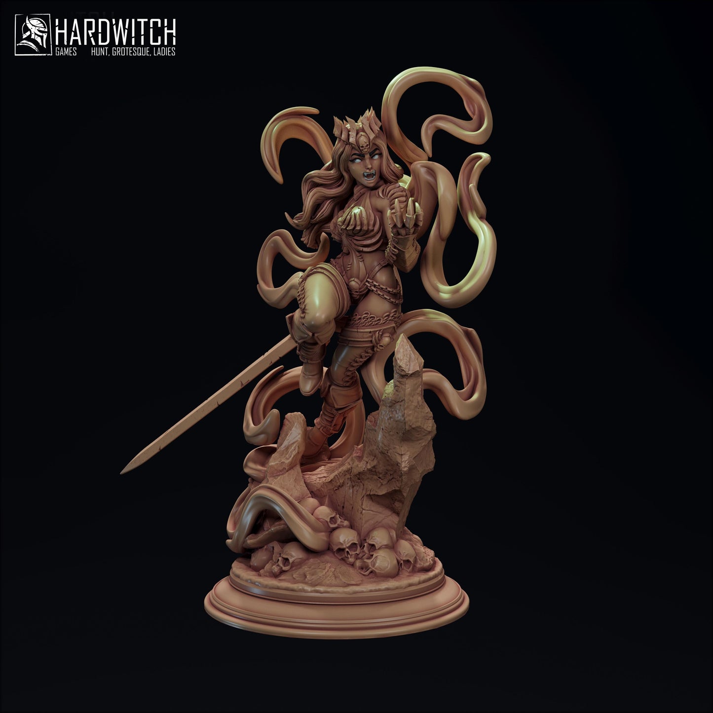Vampiress Terrona Empada Miniature - 28mm / 32mm / 36mm / 75mm - HardWitch Games - Resin Printed Figure for D&D, TTRPGs, and Board Games