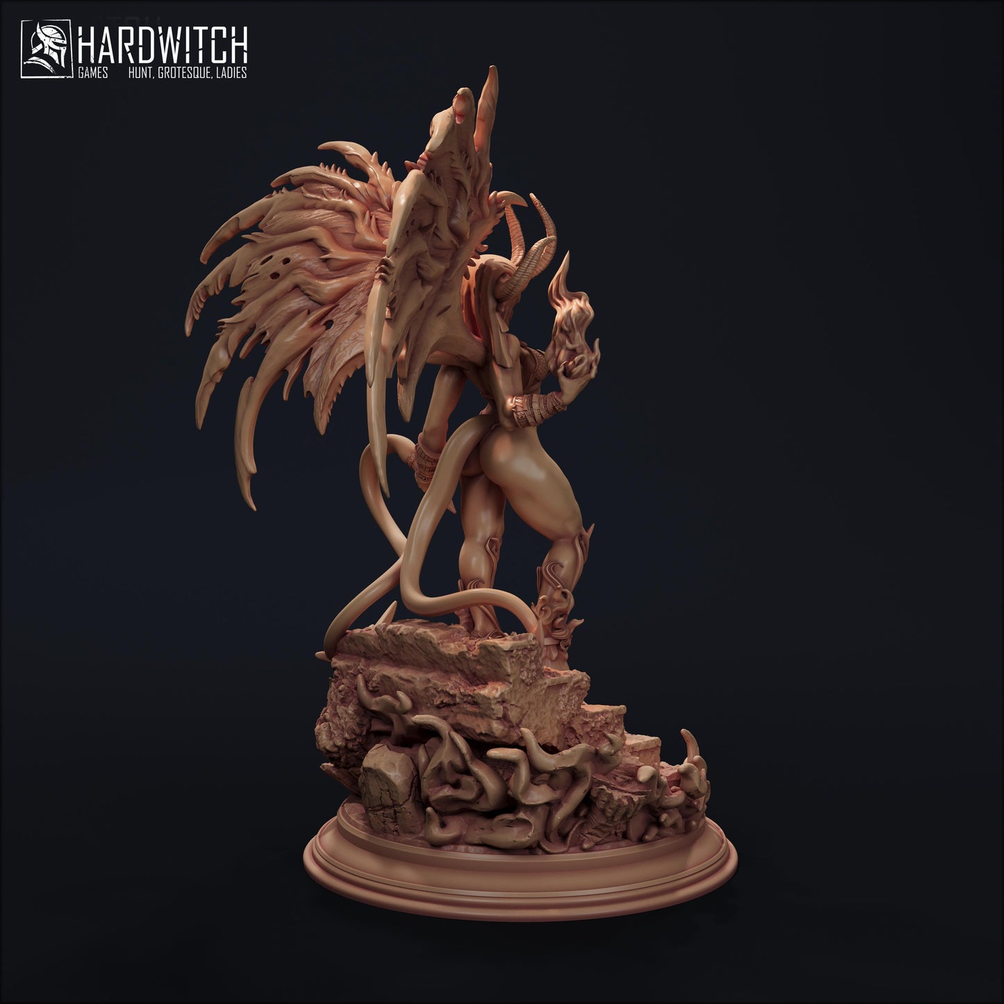 Succubus Thara Miniature - 28mm / 32mm / 36mm / 75mm - HardWitch Games - Resin Printed Figure for D&D, TTRPGs, and Board Games