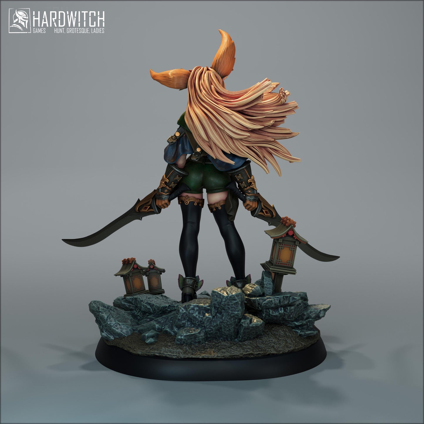 Foxgirl Vestra Eralima Miniature - 28mm / 32mm / 36mm / 75mm - HardWitch Games - Resin Printed Figure for D&D, TTRPGs, and Board Games