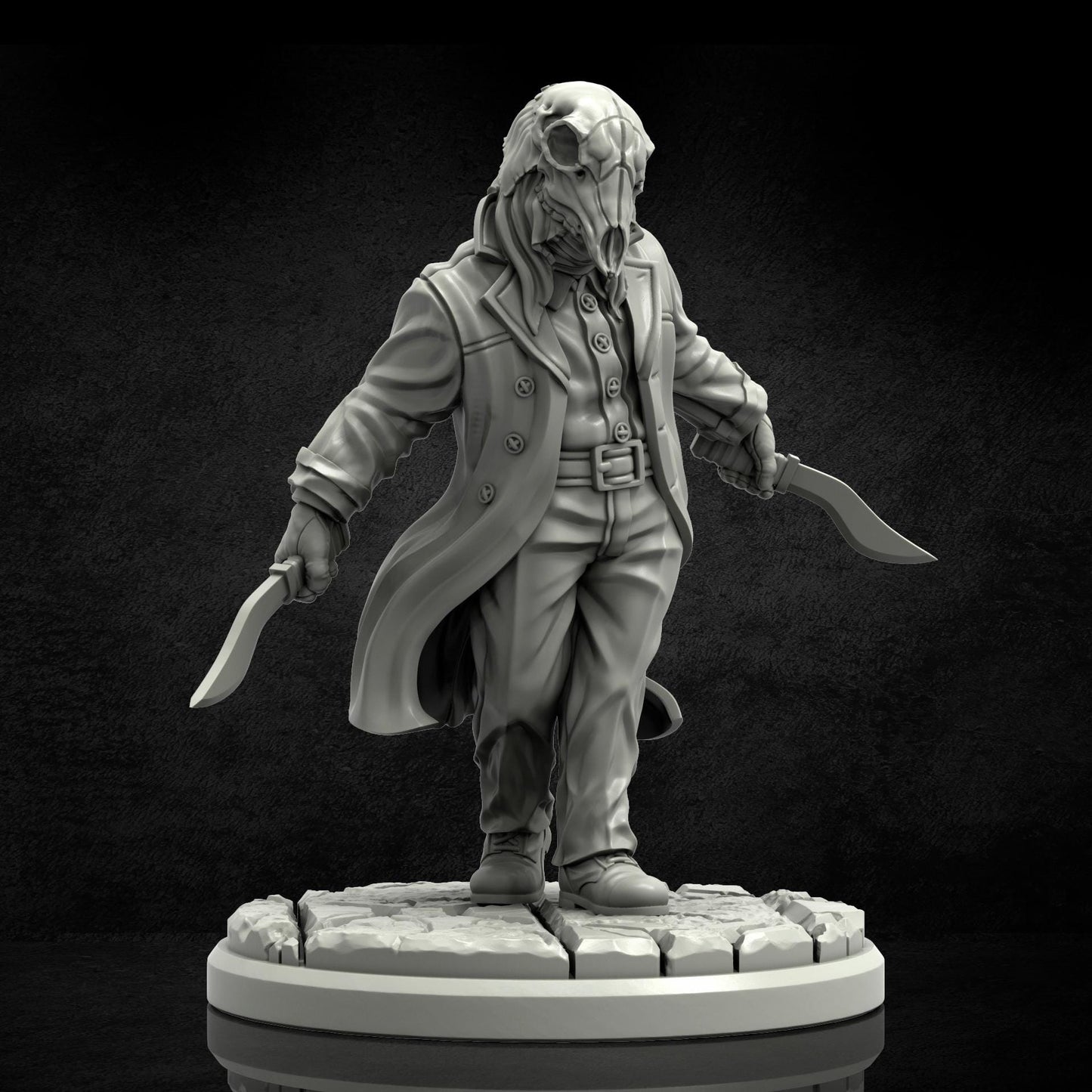 Masked Hunter Miniature - 28mm / 32mm / 36mm - Adaevy Creations - Resin Printed Figure for Arkham Horror and Lovecraftian TTRPGs