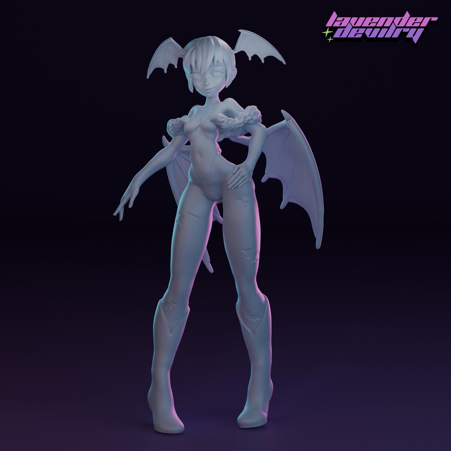 Succubus Lily Miniature - 28mm / 32mm / 36mm / 75mm - Lavender Devilry - Resin Printed Figure for D&D, TTRPGs and Board Games