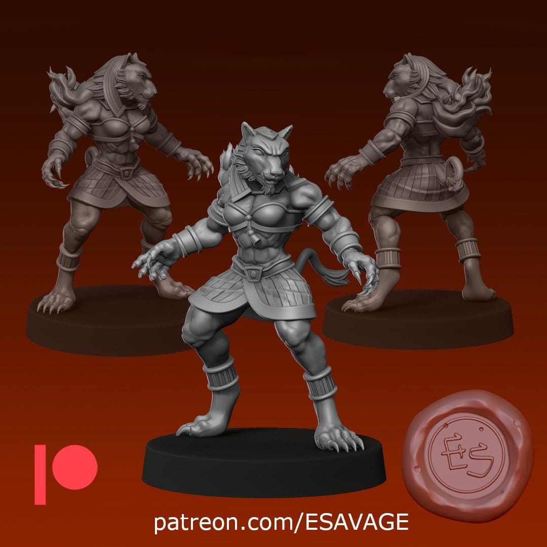 Egyptian God Miniature (6 Variations) - 28mm / 32mm / 36mm - Ethan Savage Studios - Resin Printed Figure for D&D, TTRPGs, and Board Games