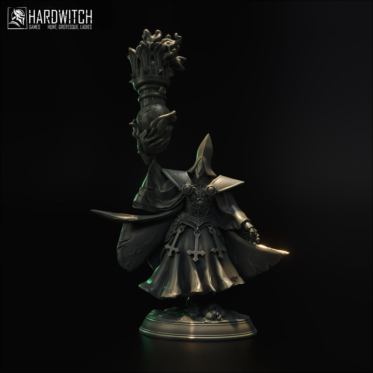 Bomb Witch Miniature - 28mm / 32mm / 36mm / 75mm - HardWitch Games - Resin Printed Figure for D&D, TTRPGs, and Board Games
