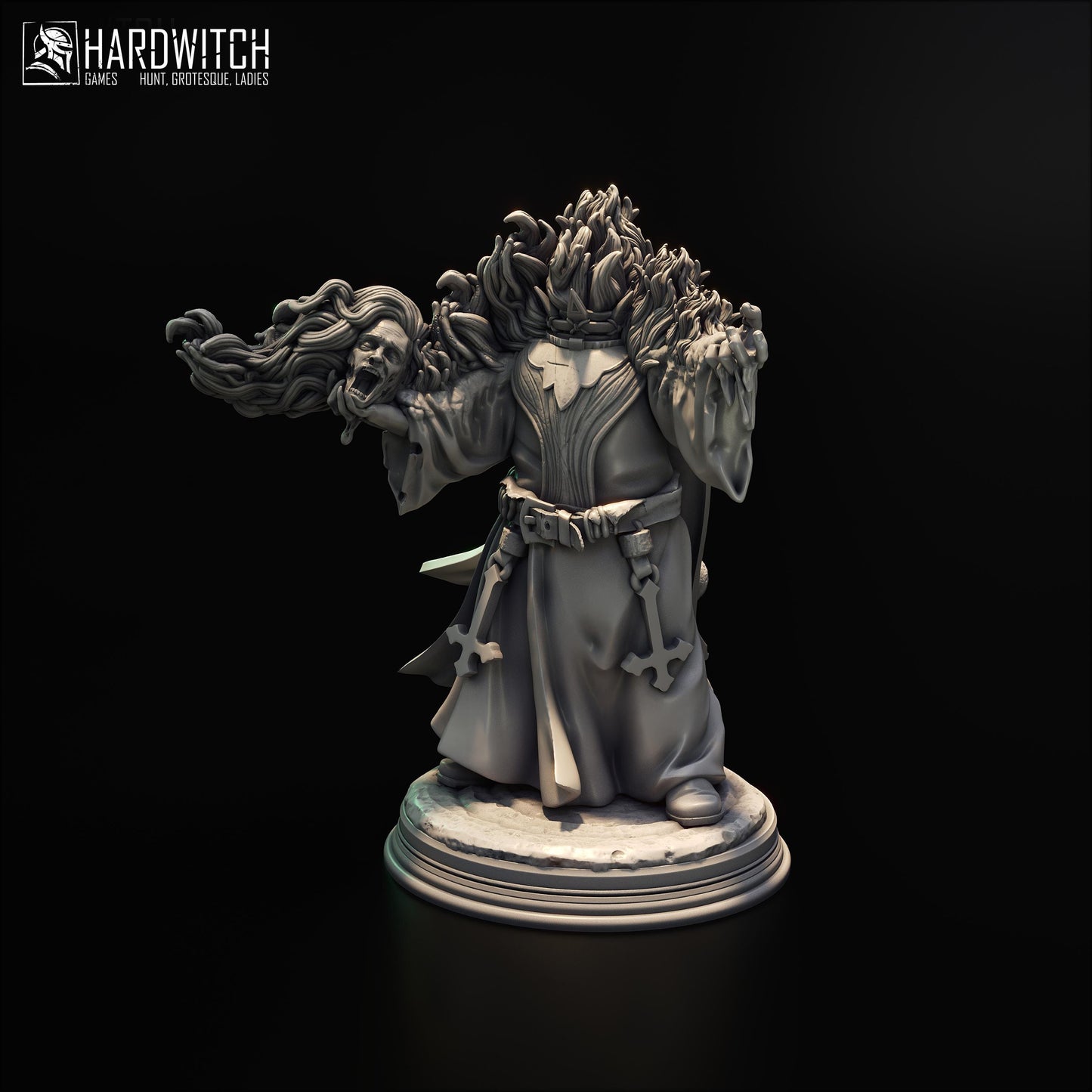 Headless Choir Miniature - 28mm / 32mm / 36mm / 75mm - HardWitch Games - Resin Printed Figure for D&D, TTRPGs, and Board Games
