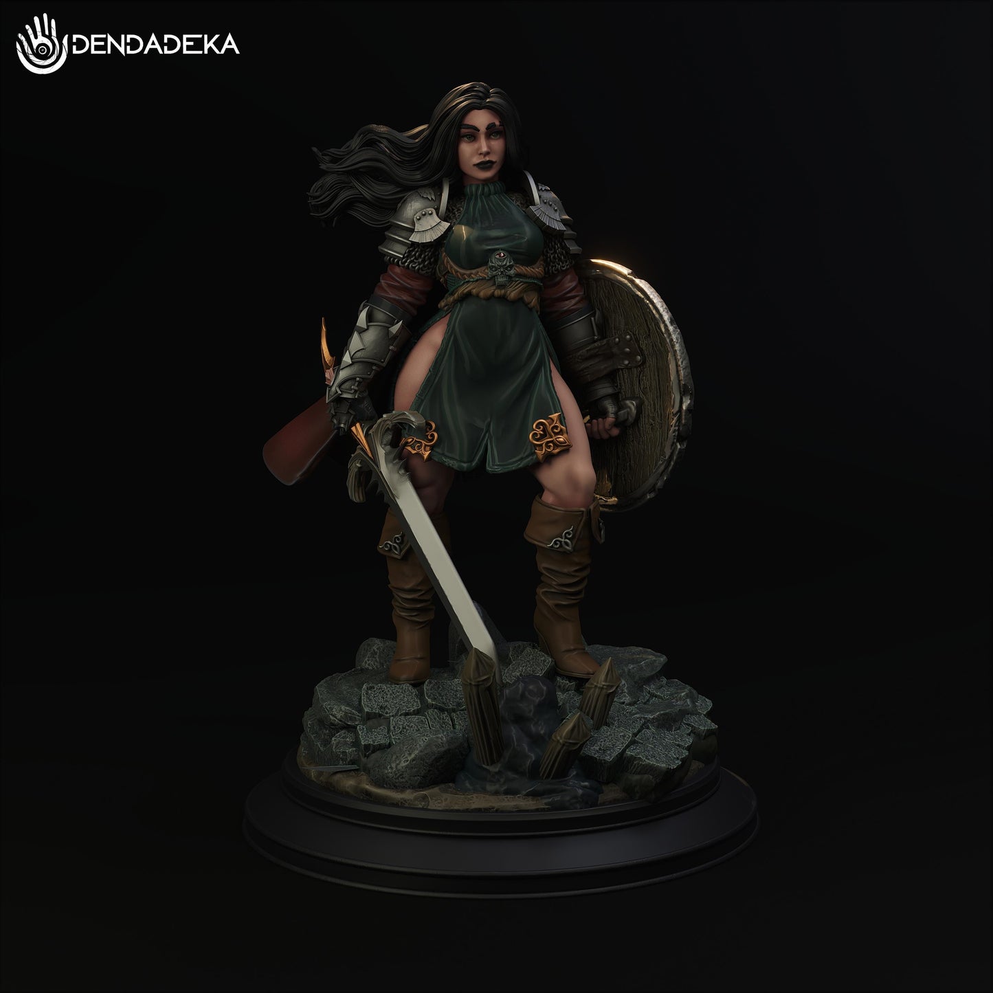 Paladin Argana Stroim Figure (w/NSFW Option) - 75mm / 120mm - Dendadeka - Collectible Resin Printed Statue for Painting & Display