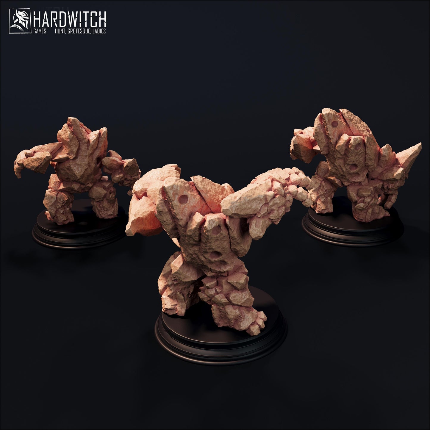 Golem Miniature Set - 28mm / 32mm / 36mm - HardWitch Games - Resin Printed Figure for D&D, TTRPGs, and Board Games
