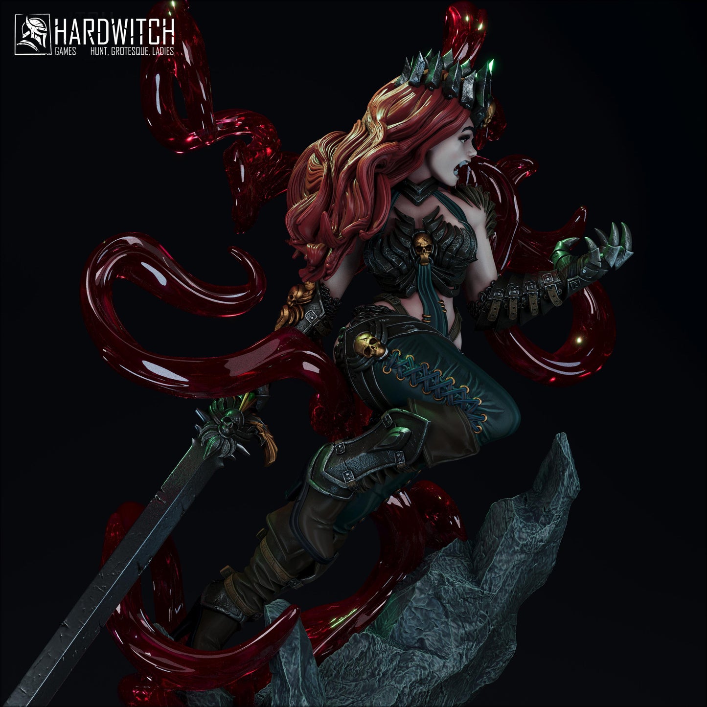Vampiress Terrona Empada Miniature - 28mm / 32mm / 36mm / 75mm - HardWitch Games - Resin Printed Figure for D&D, TTRPGs, and Board Games