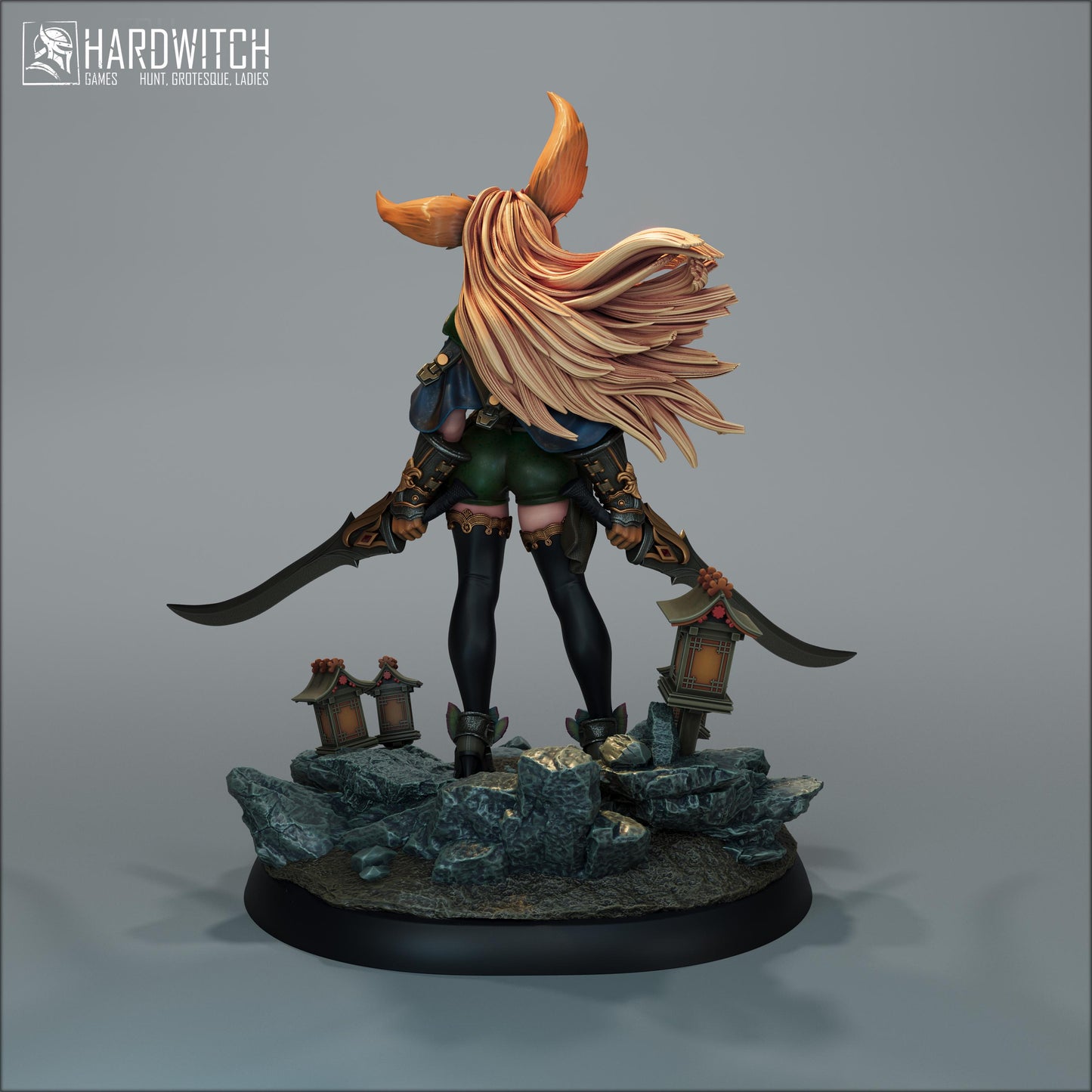 Foxgirl Vestra Eralima Miniature - 28mm / 32mm / 36mm / 75mm - HardWitch Games - Resin Printed Figure for D&D, TTRPGs, and Board Games