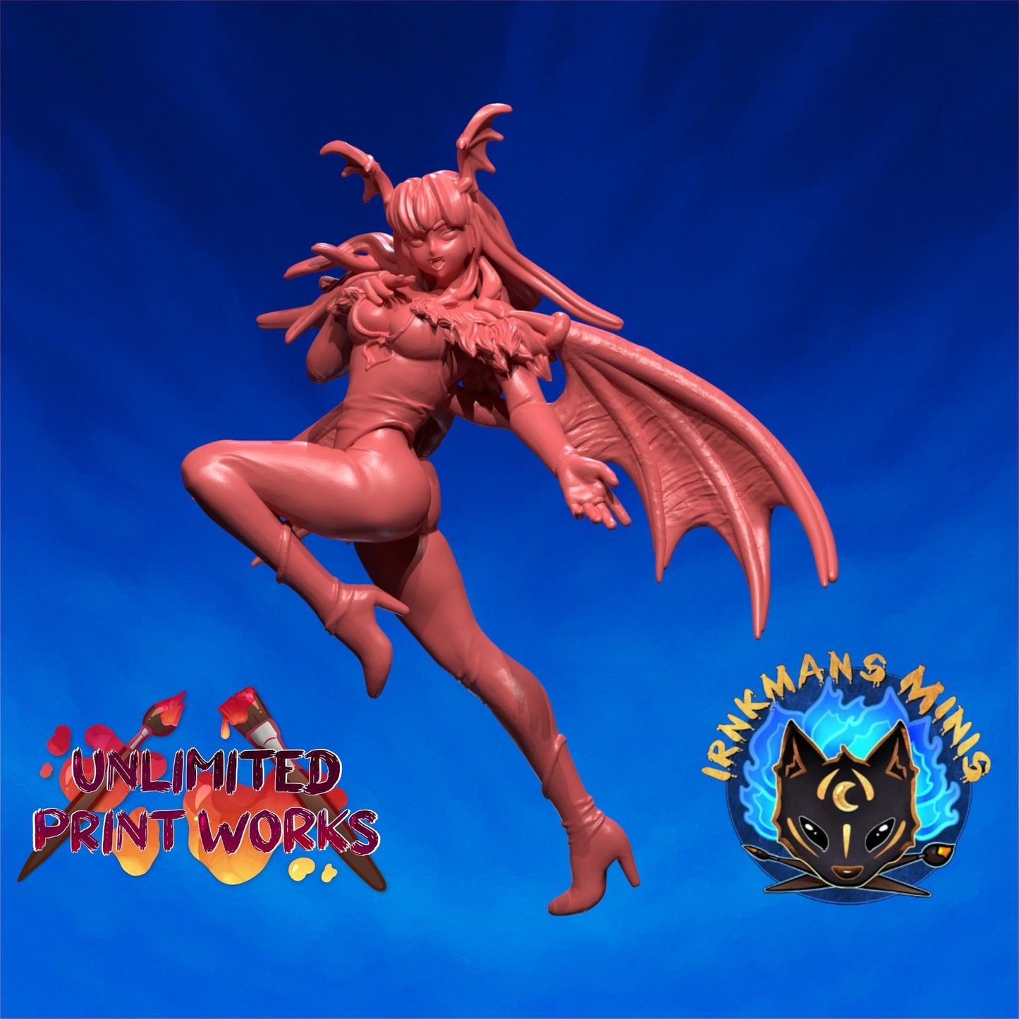 Vampiress Miniature - 28mm / 32mm / 36mm - Irnkman's Minis - Resin Printed Figure for D&D, TTRPGs, and Board Games