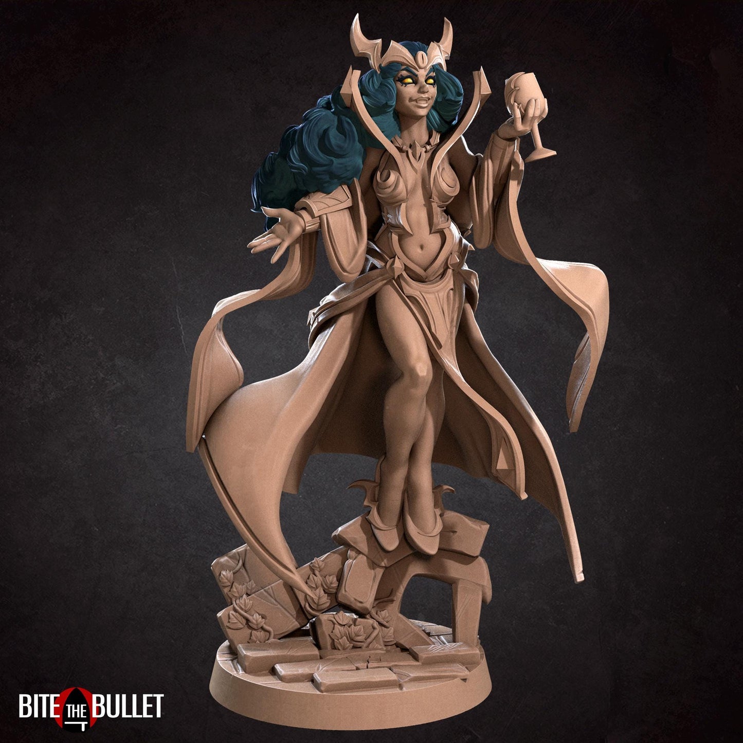 Vampire Sorceress Miniature - 28mm / 32mm / 36mm - Bite the Bullet - Resin Printed Figure for D&D, TTRPGs, and Board Games