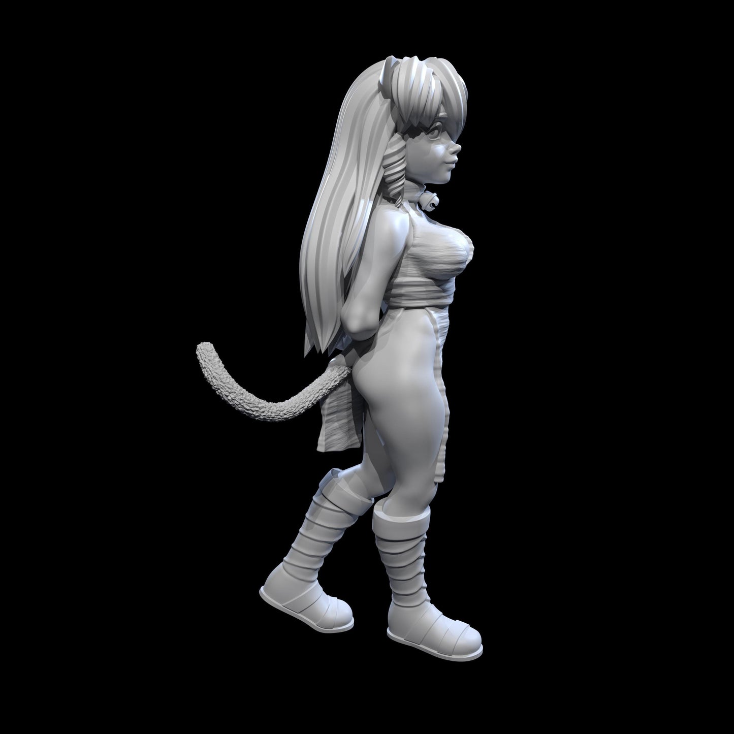 Catgirl Pink Miniature - 28mm / 32mm / 36mm / 75mm - Ethan Savage Studios - Resin Printed Figure for D&D, TTRPGs, and Board Games