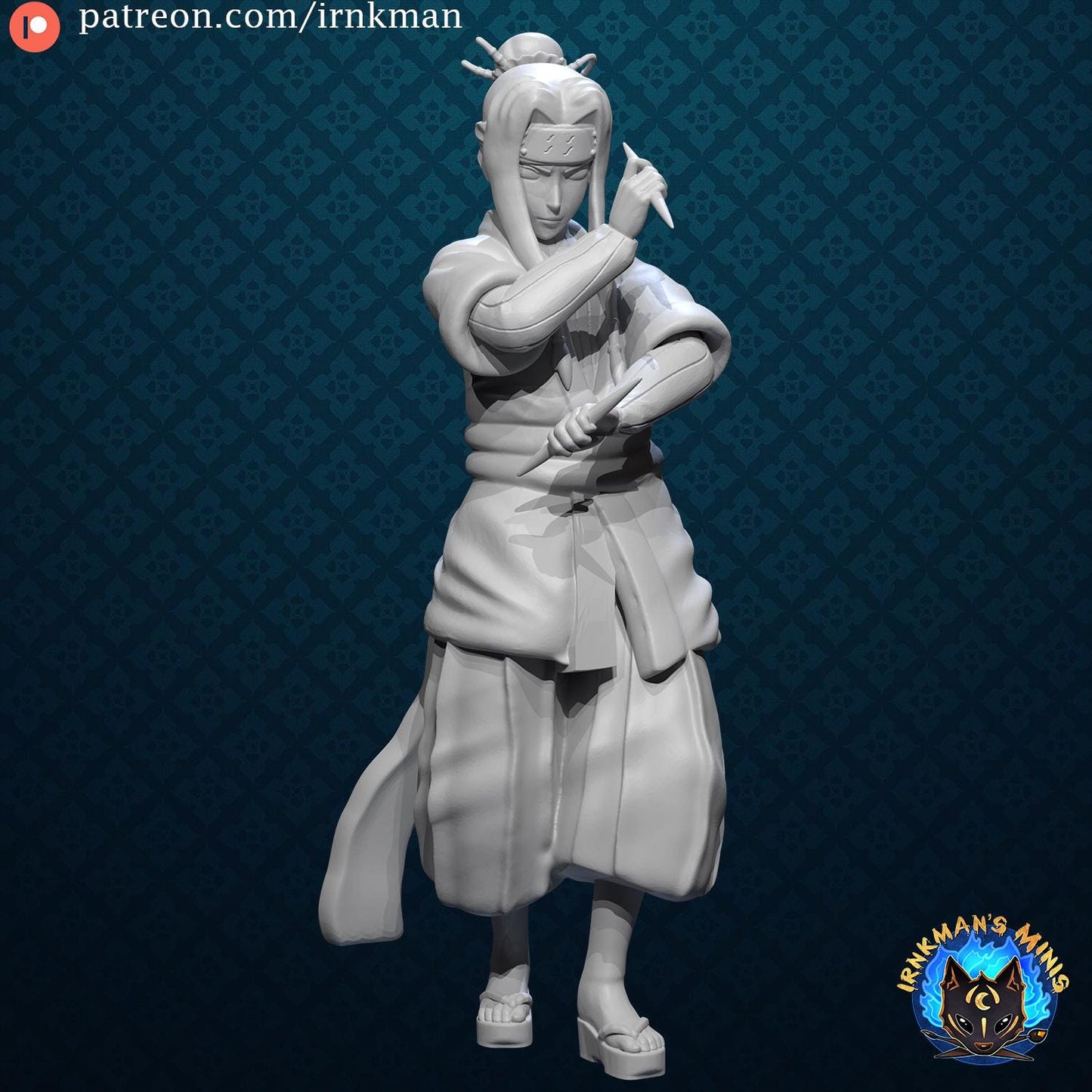 Beautiful Ninja Miniature - 28mm / 32mm / 36mm - Irnkman's Minis - Resin Printed Figure for D&D, TTRPGs, and Board Games