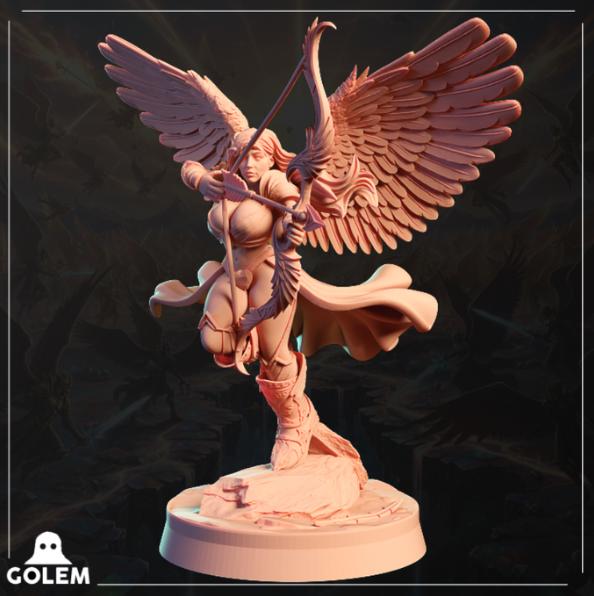 Angelic Snipiel Miniature - 28mm / 32mm / 36mm / 75mm - GOLEM WORKSHOP 3D - Resin Printed Figure for D&D, TTRPGs, and Board Games