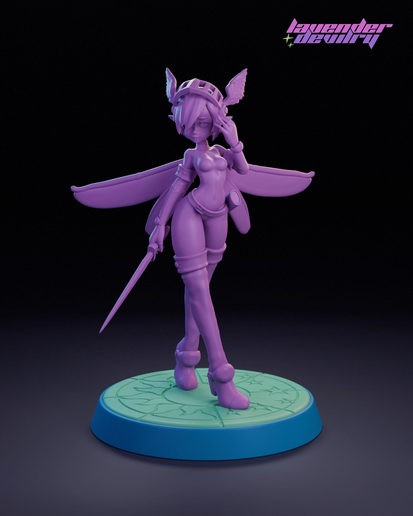Pixie Partner Miniature - 28mm / 32mm / 36mm / 75mm - Lavender Devilry - Unpainted Resin Printed Figure for D&D, TTRPGs and Board Games
