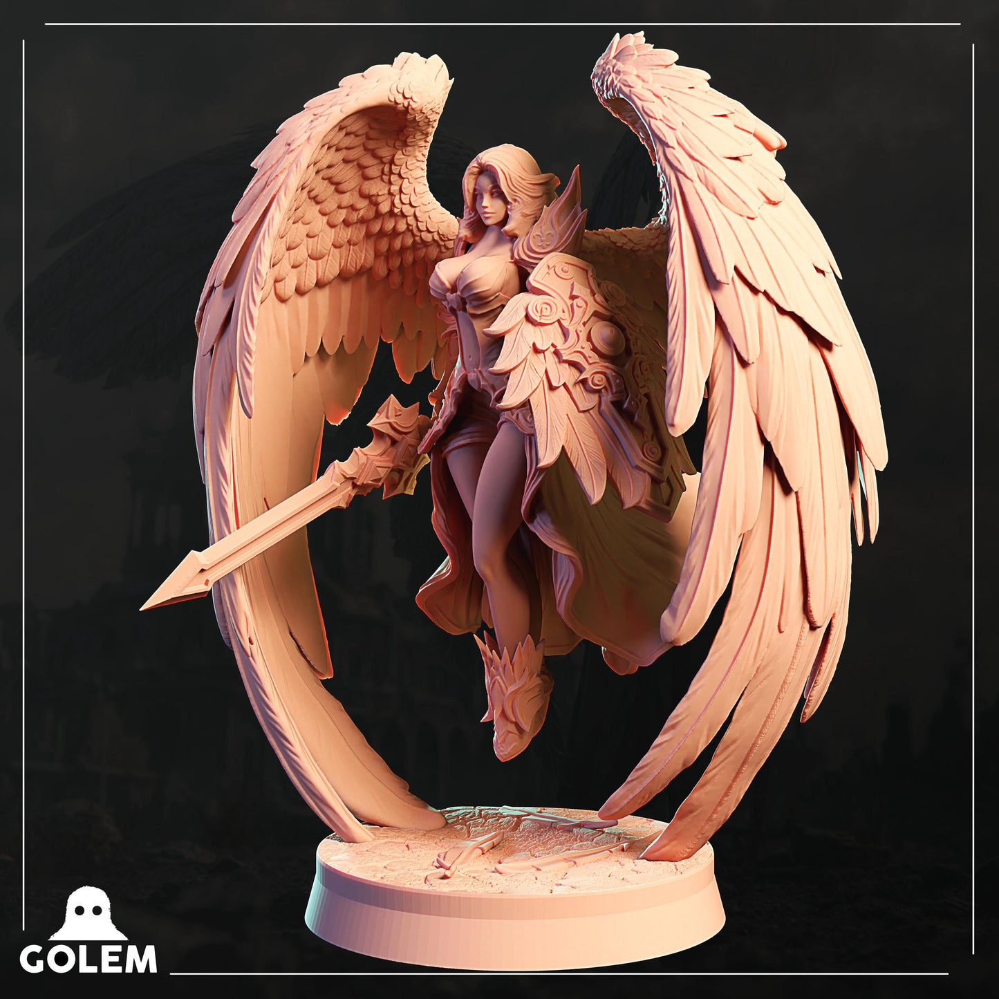 Angelic Ariel Miniature - 28mm / 32mm / 36mm / 75mm - GOLEM WORKSHOP 3D - Resin Printed Figure for D&D, TTRPGs, and Board Games