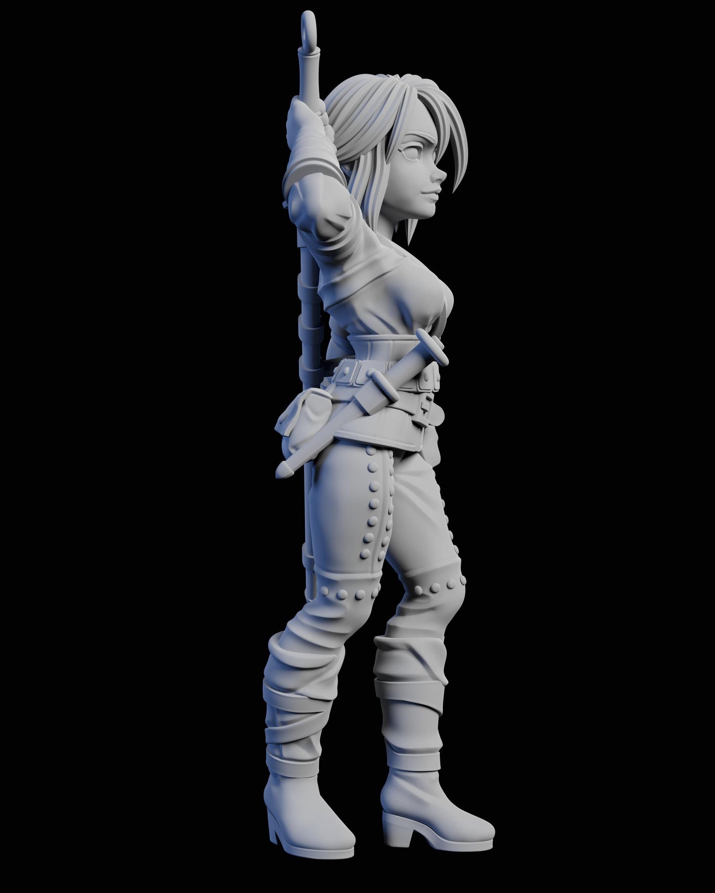 Huntress Miniature - 28mm / 32mm / 36mm / 75mm - Ethan Savage Studios - Unpainted Resin Printed Figure for D&D, TTRPGs, and Board Games