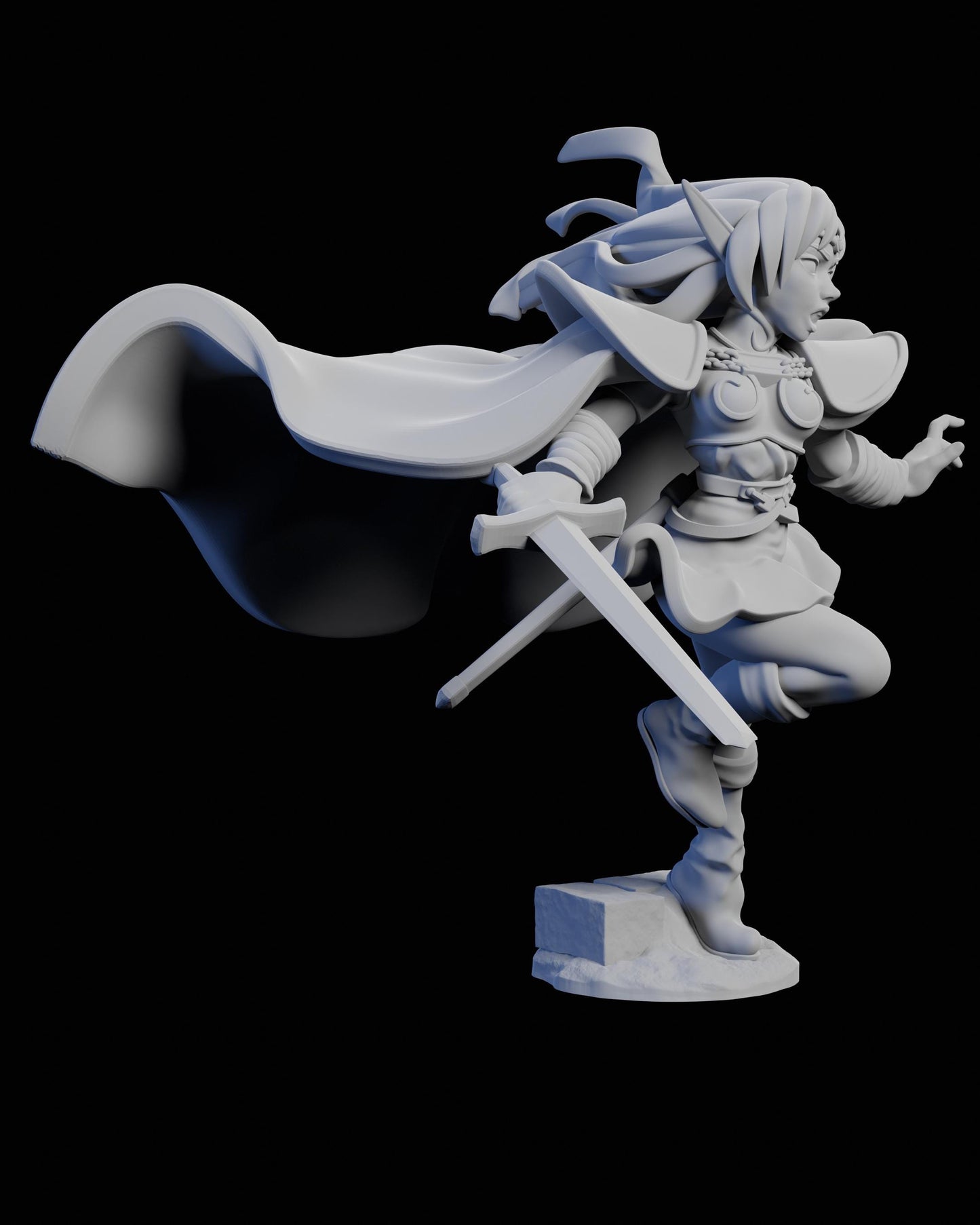 Elf Girl Dee Miniature - 28mm / 32mm / 36mm / 75mm - Ethan Savage Studios - Unpainted Resin Printed Figure for D&D, TTRPGs, and Board Games