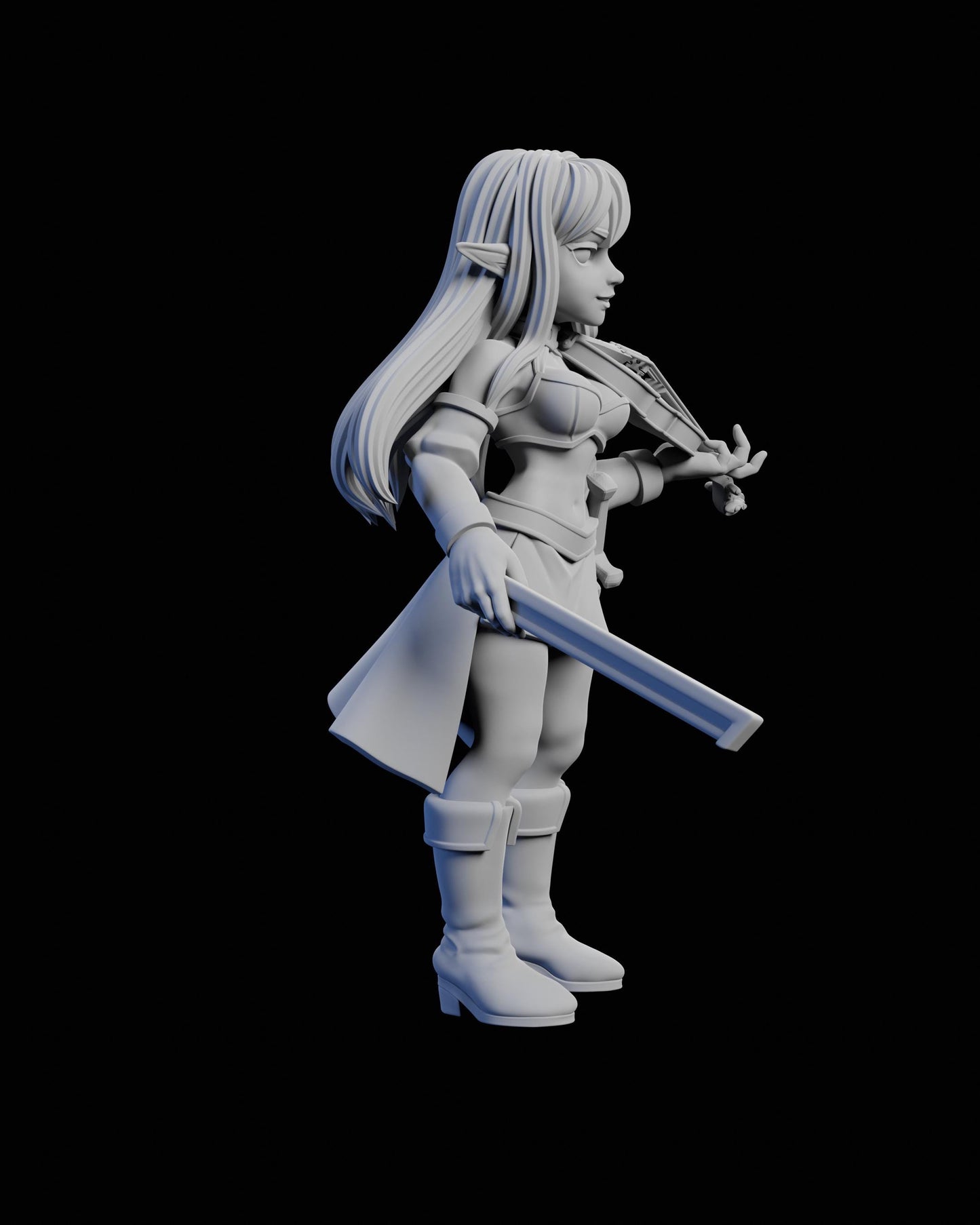 Bard Fiora Miniature - 28mm / 32mm / 36mm / 75mm - Ethan Savage Studios - Unpainted Resin Printed Figure for D&D, TTRPGs, and Board Games