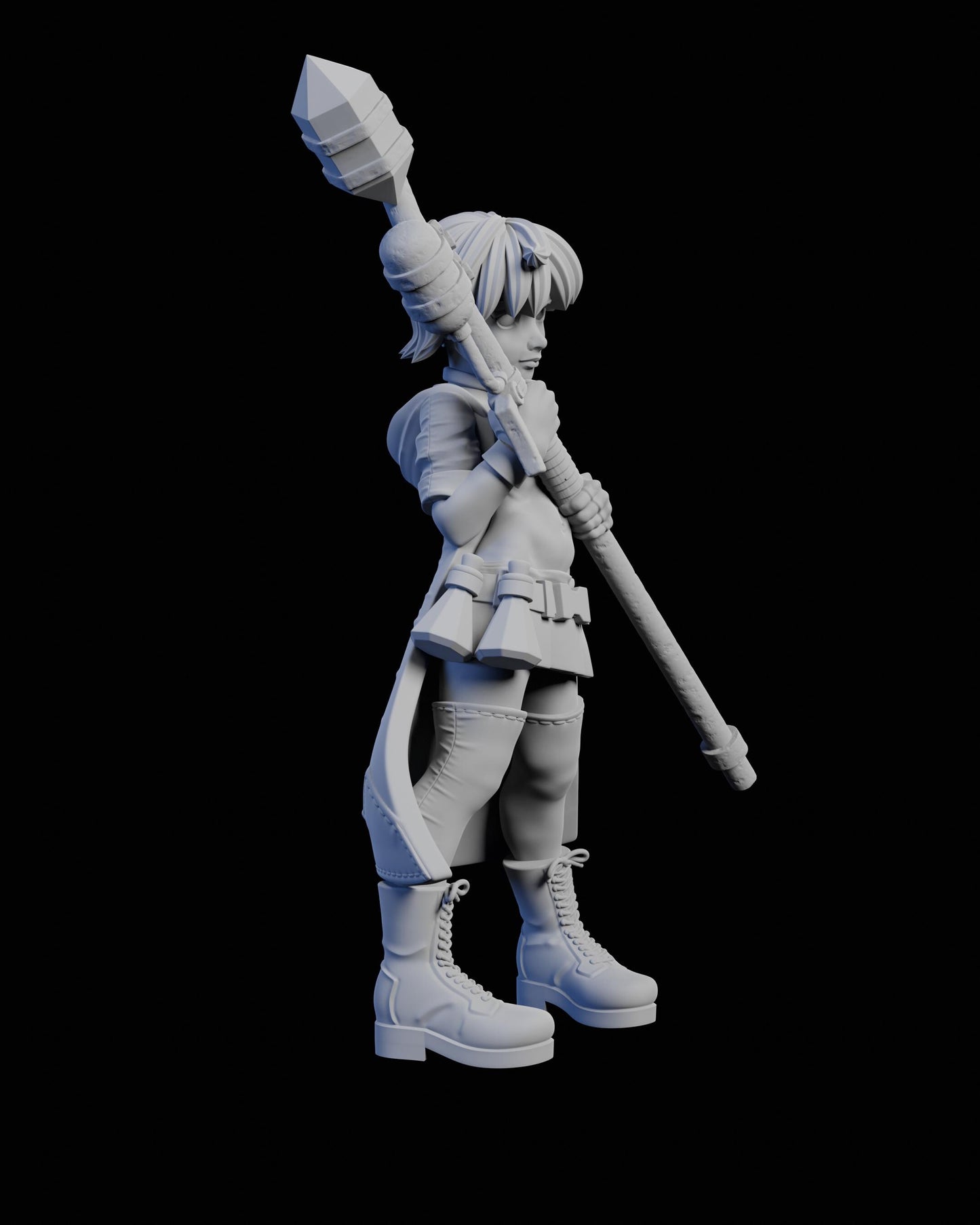 Techno Mage Eren Miniature - 28mm / 32mm / 36mm / 75mm - Ethan Savage Studios - Unpainted Resin Printed Figure for TTRPGs and Board Games