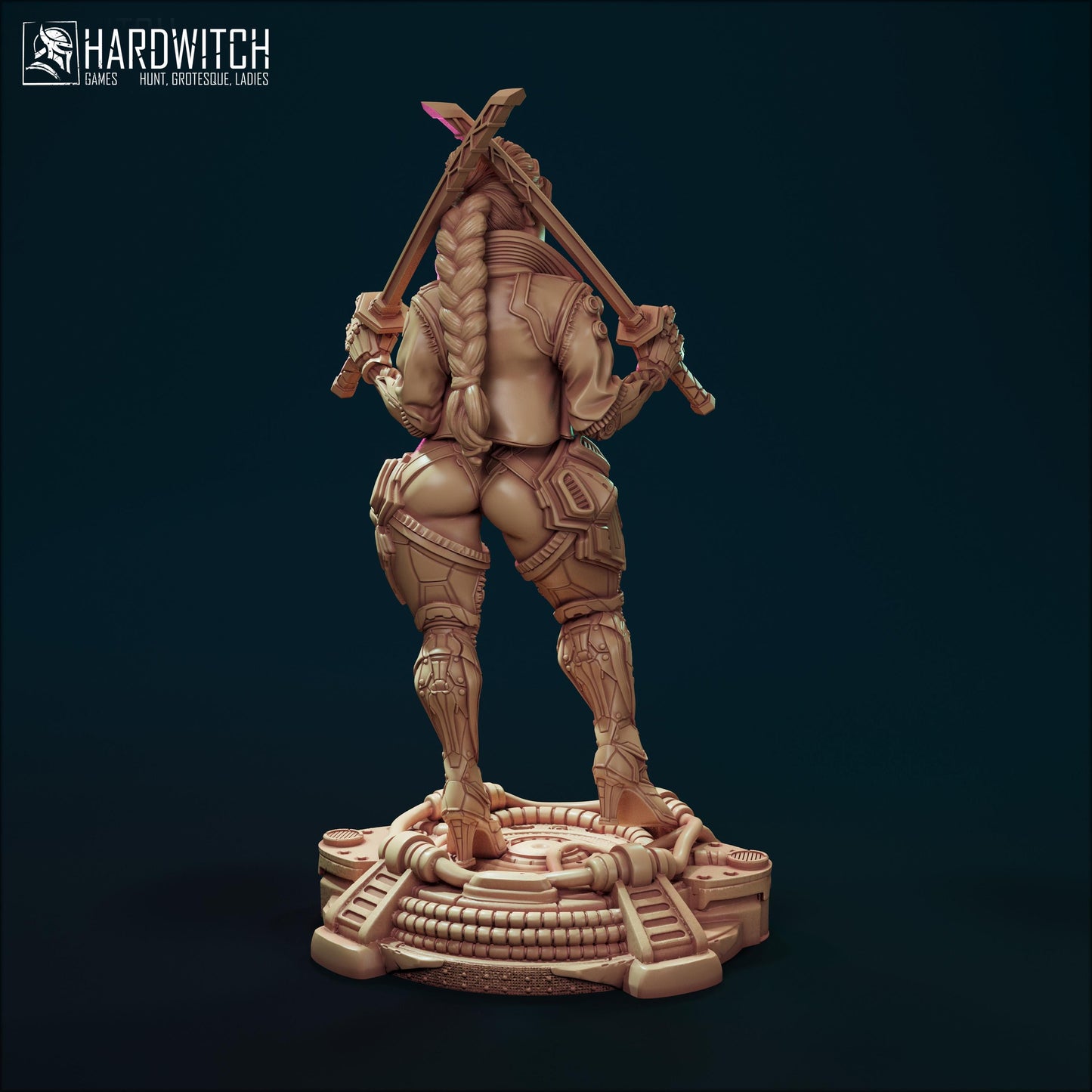 Edgerunner Martena Trambaleen Figure - 75mm / 154mm - HardWitch Games - Collectible Resin Printed Statue for Painting & Display