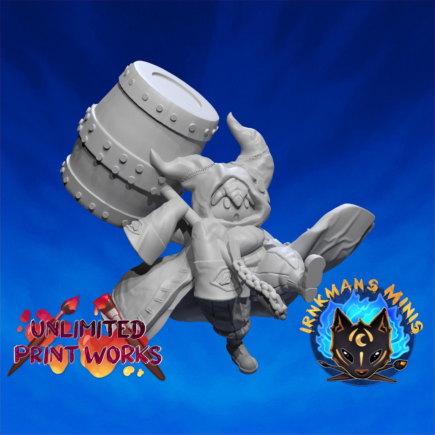 Hammer Spirit Miniature - 28mm / 32mm / 36mm / 75mm - Irnkman's Minis - Resin Printed Figure for D&D, TTRPGs, and Board Games