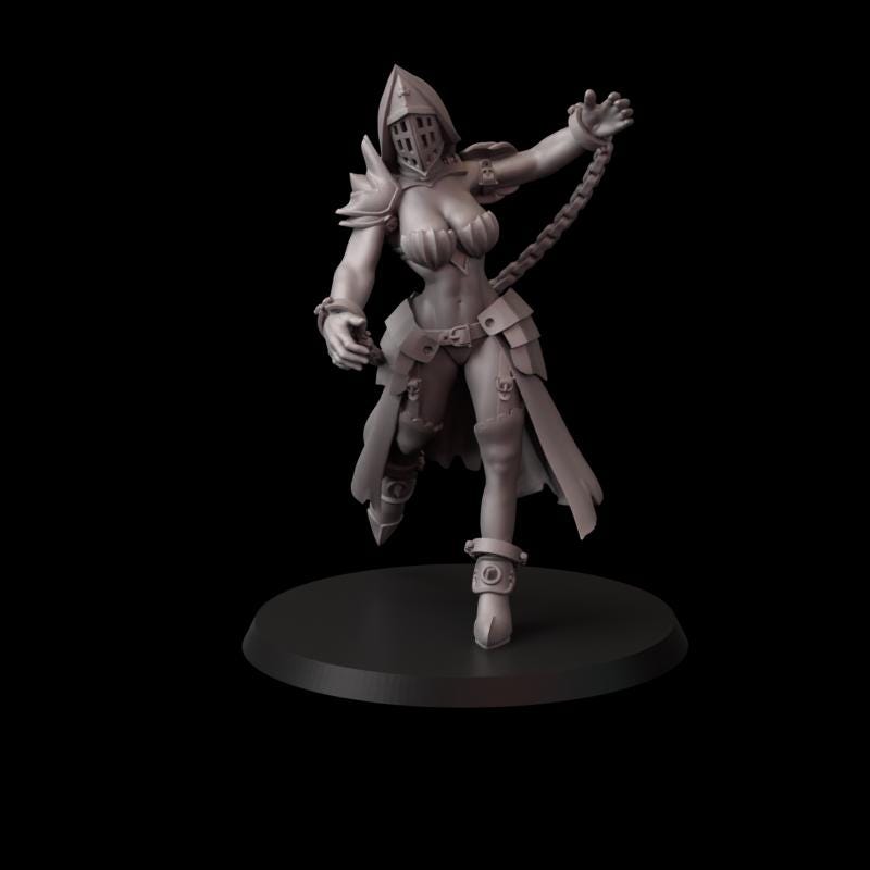 Fina's Nuns Miniatures - 28mm / 32mm / 36mm / 75mm - Crosslances - Unpainted Resin Printed Figure for TTRPGs and Wargaming