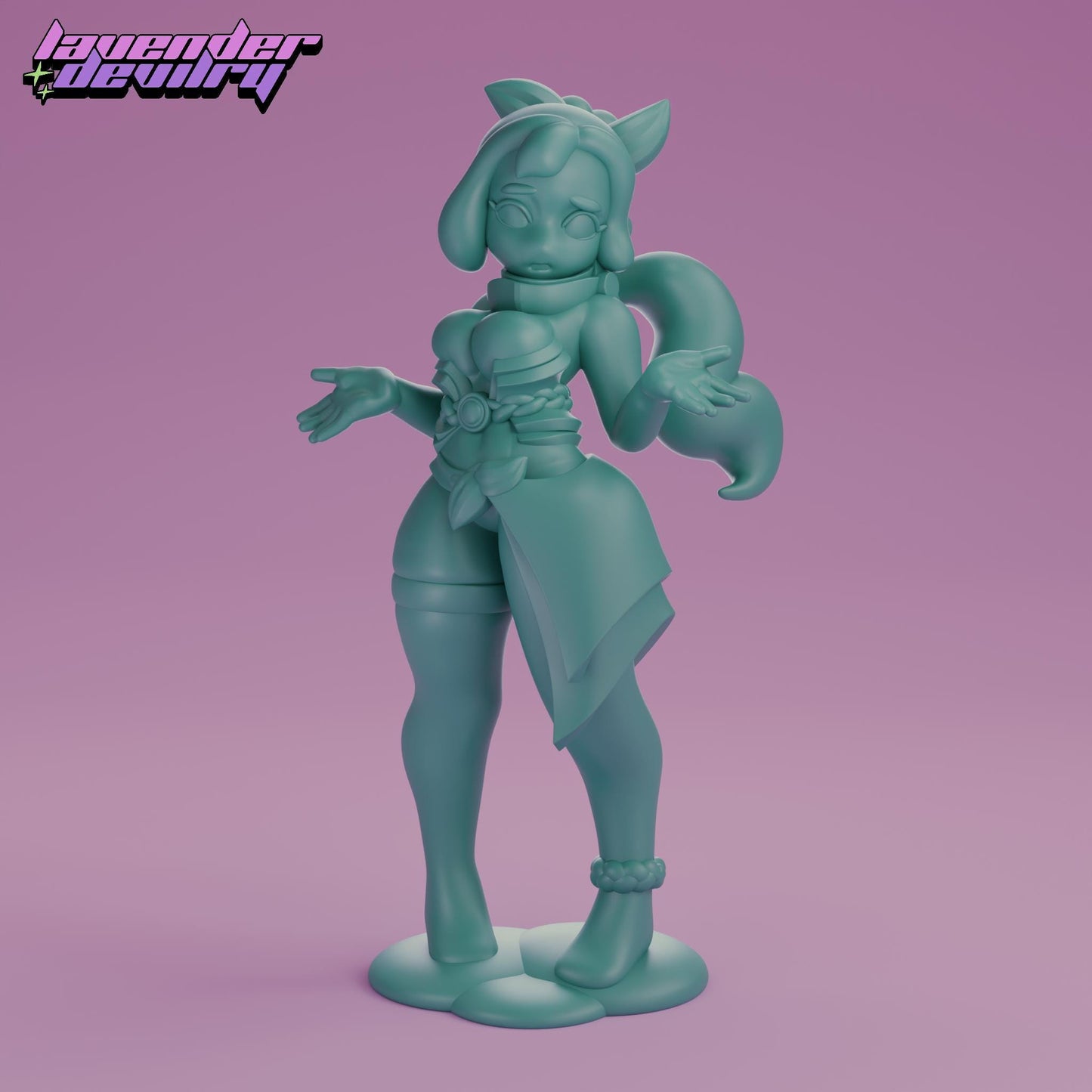 Slime Girl Slemma Miniature - 28mm / 32mm / 36mm / 75mm - Lavender Devilry - Unpainted Resin Printed Figure for D&D, TTRPGs and Board Games