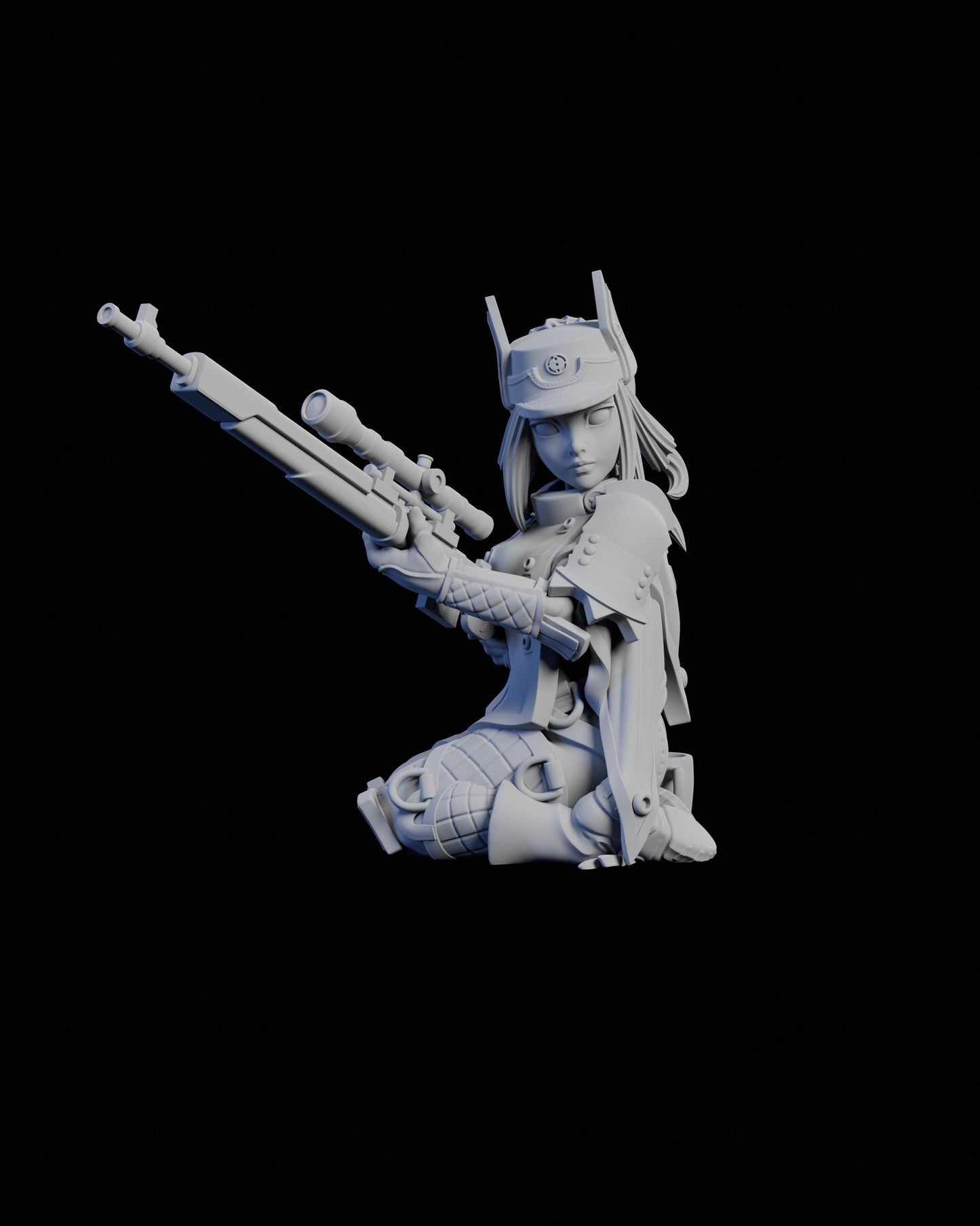 Sniper Kai Miniature - 28mm / 32mm / 36mm / 75mm - Ethan Savage Studios - Unpainted Resin Printed Figure for TTRPGs and Board Games