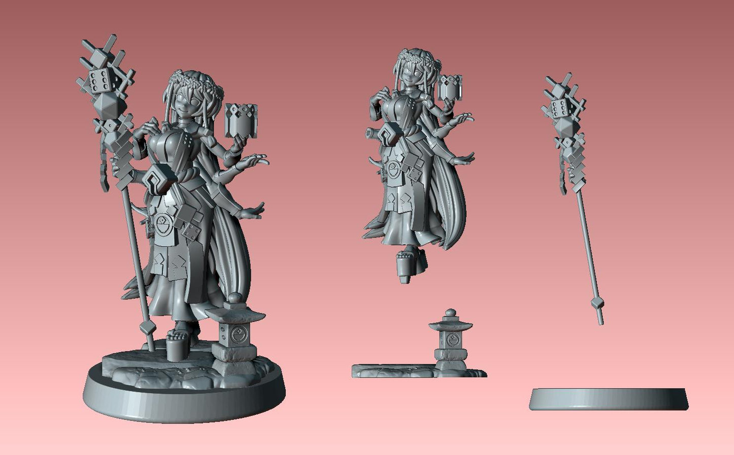 Multiclass Dice Clan Miniature (7 Variations) - 28mm / 32mm / 36mm / 75mm - LPOMC - Resin Printed Figure for D&D, TTRPGs, and Board Games