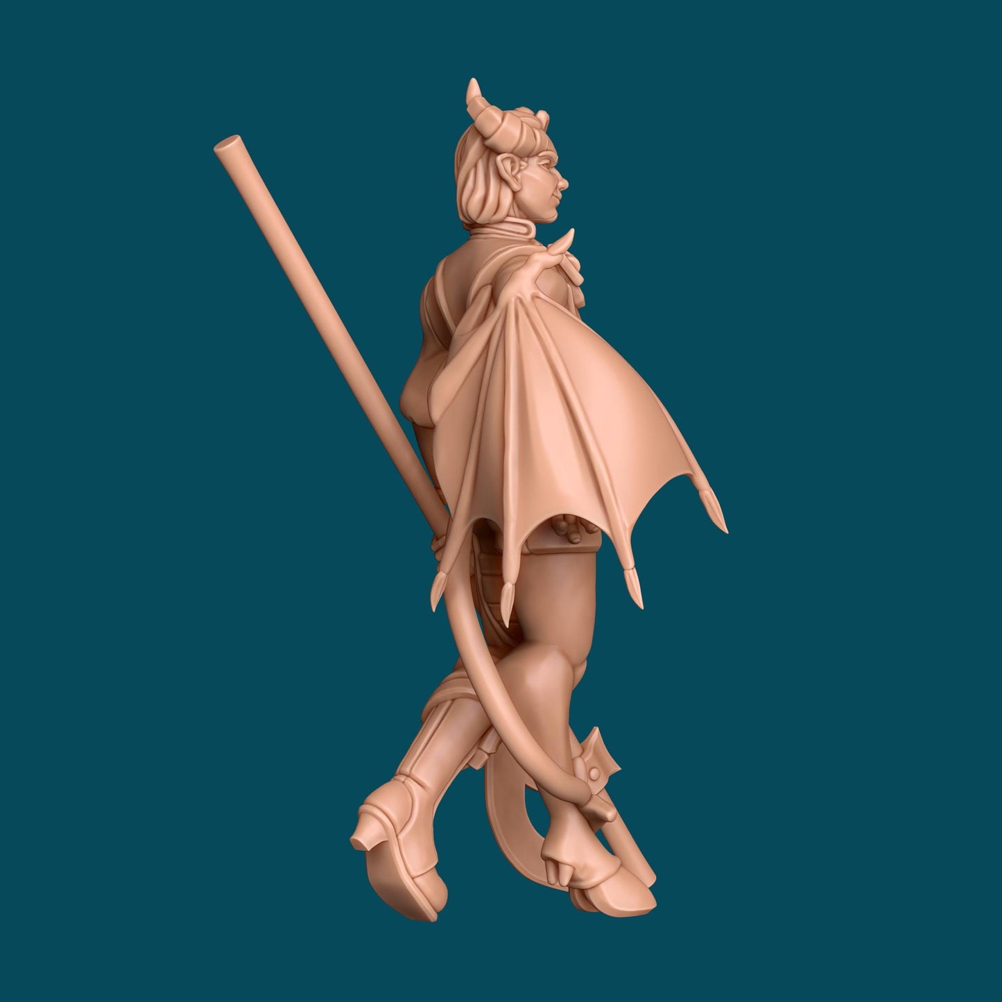 Dara, Half-Demon Warrior Miniature - Awkward Penguin’s Minis - 28mm / 32mm / 36mm - Resin Printed Figure for TTRPGs and Painting