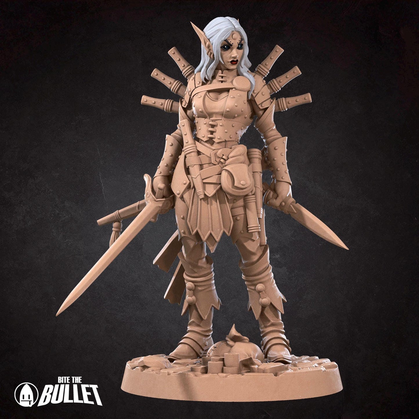 Elf Rogue Miniature - 28mm / 32mm / 36mm - Bite the Bullet - Resin Printed Figure for D&D, TTRPGs, and Board Games