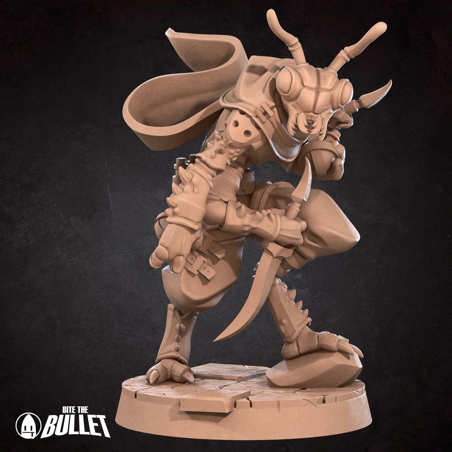 Thri-Kreen Assassin Miniature - 28mm / 32mm / 36mm - Bite the Bullet - Resin Printed Figure for D&D, TTRPGs, and Board Games