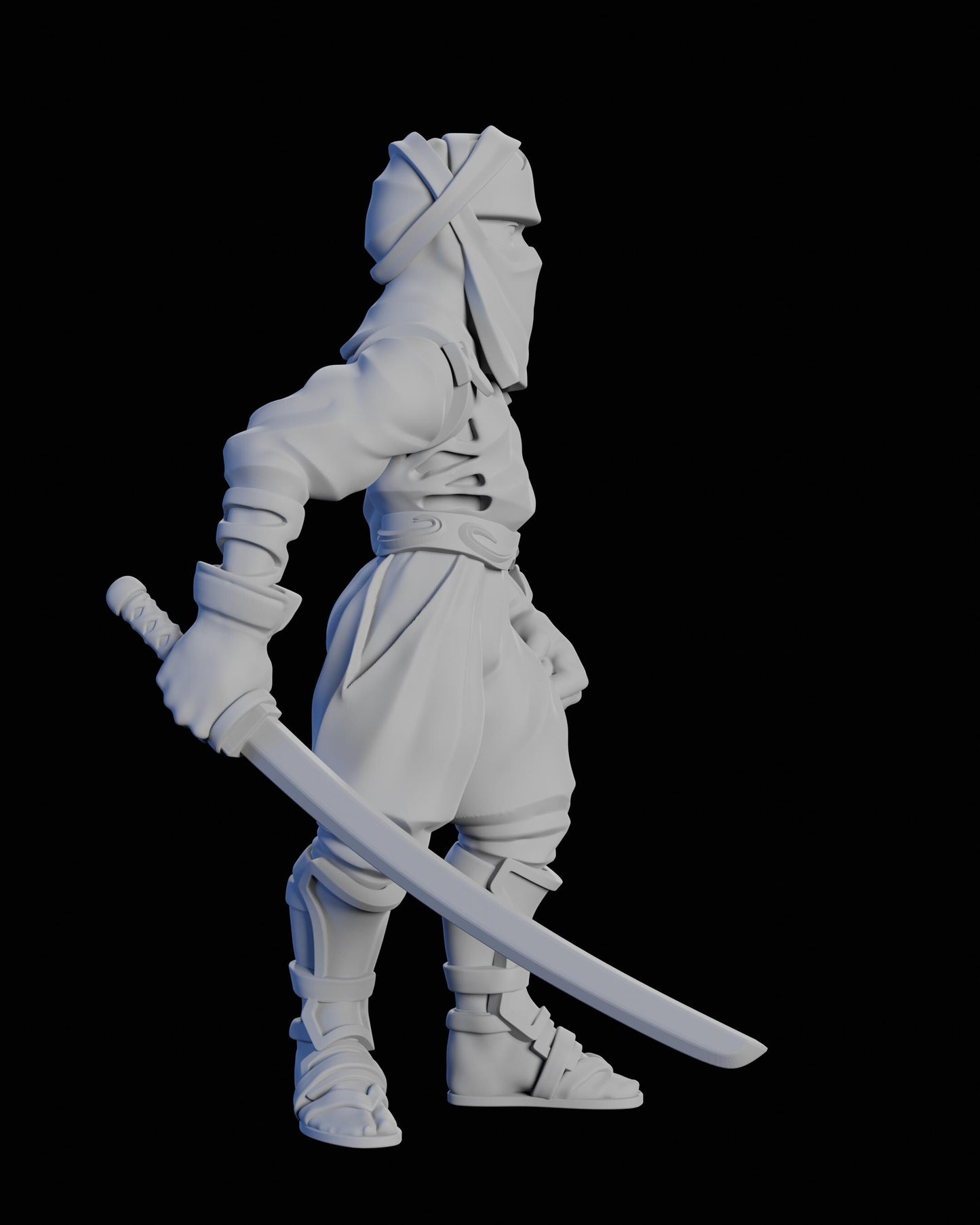 Ninja Miniature - 28mm / 32mm / 36mm / 75mm - Ethan Savage Studios - Unpainted Resin Printed Figure for D&D, TTRPGs, and Board Games