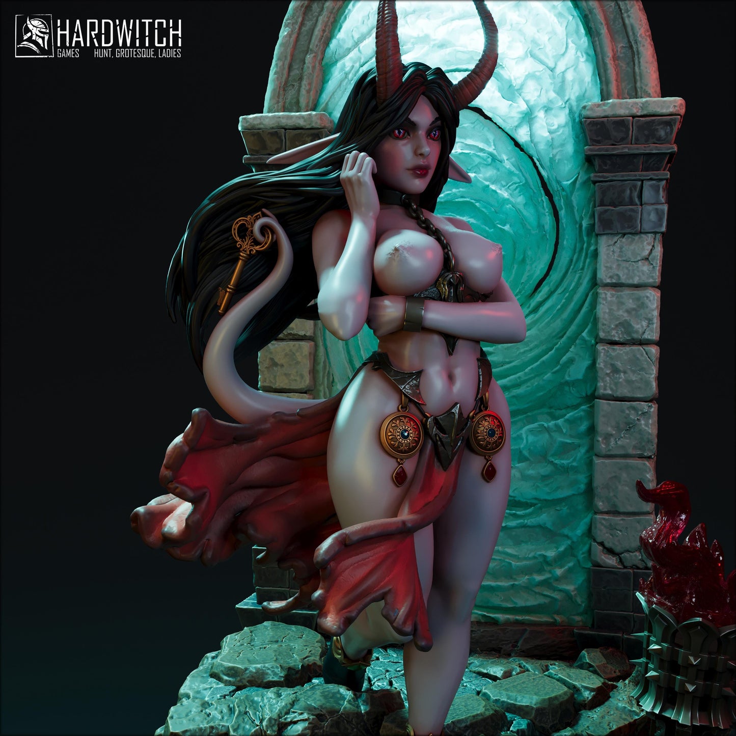 Keybearer Anara Miniature - 28mm / 32mm / 36mm / 75mm - HardWitch Games - Resin Printed Figure for D&D, TTRPGs, and Board Gaming
