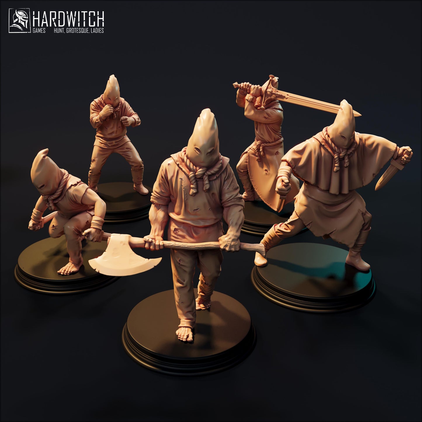 Prisoner Miniature Set - 28mm / 32mm / 36mm - HardWitch Games - Resin Printed Figure for D&D, TTRPGs, and Board Games
