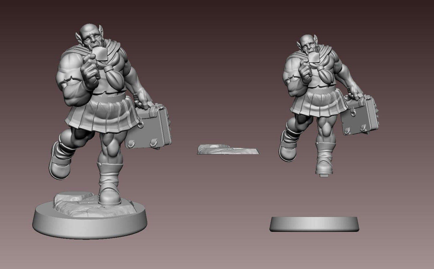 Orc-kun Miniature - 28mm / 32mm / 36mm - LPOMC - Unpainted Resin Printed Figure for D&D, TTRPGs, and Board Games