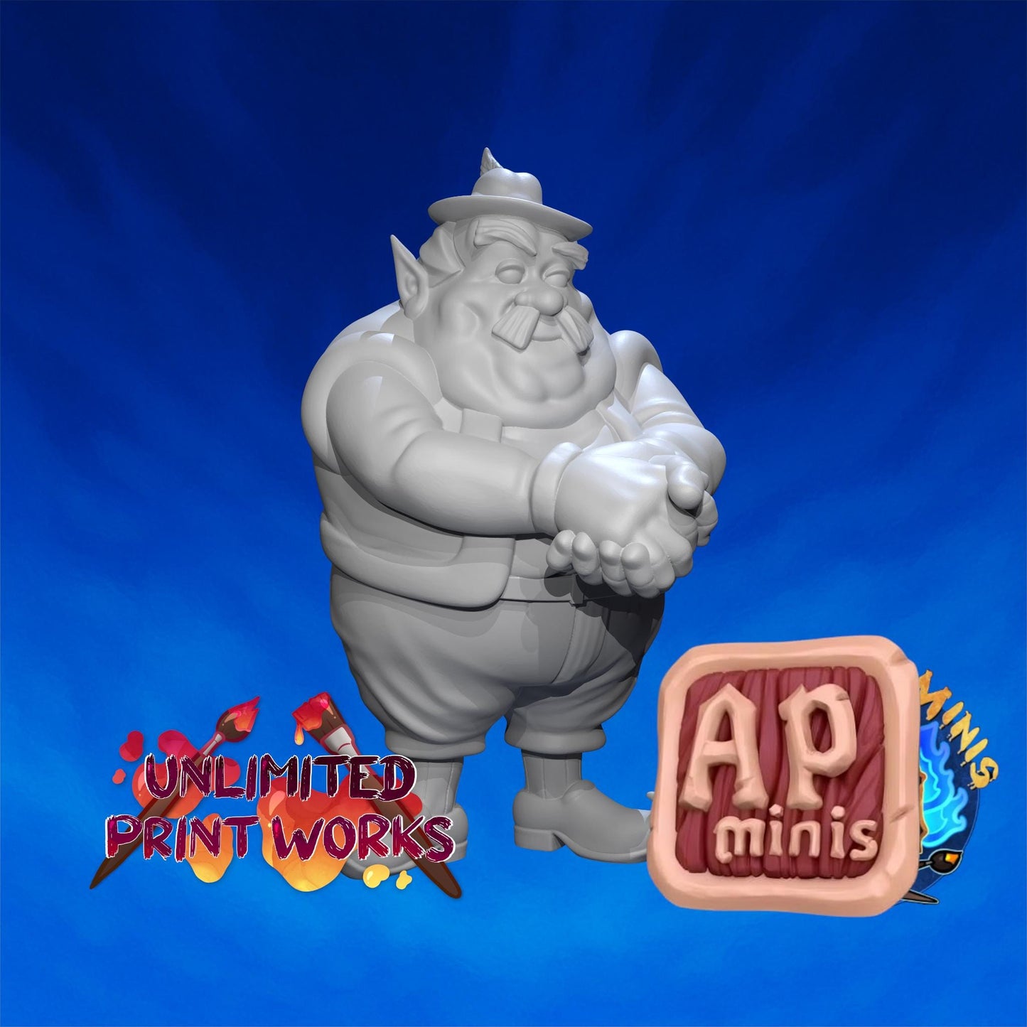 Store Owner Miniature - 28mm / 32mm / 36mm / 75mm - Irnkman's Minis - Unpainted Resin Printed Figure for D&D, TTRPGs, and Board Games