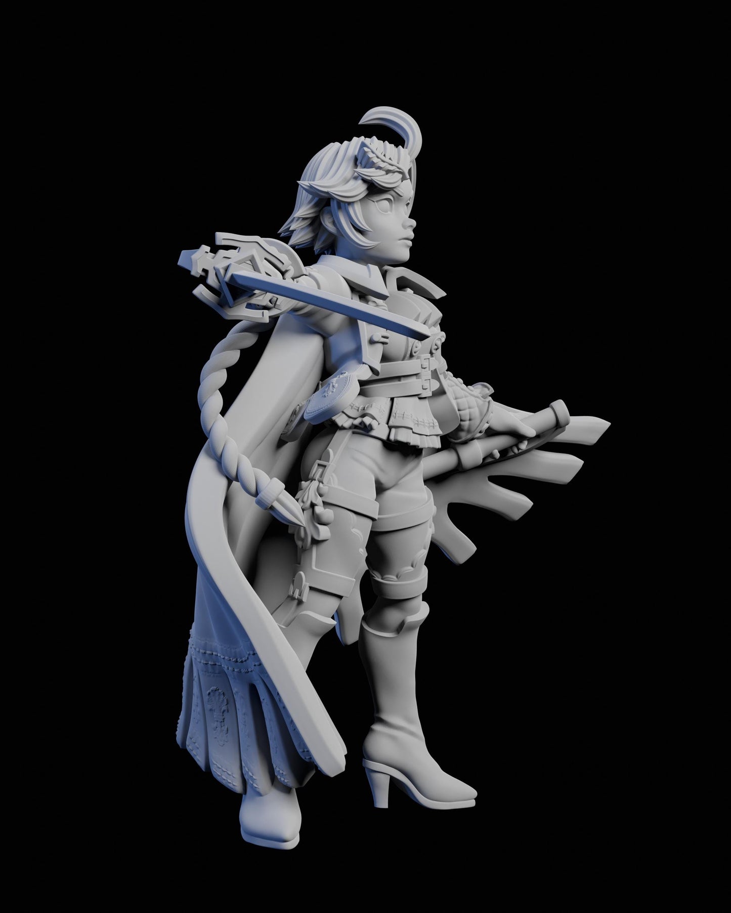 Crimson Whirlwind Miniature - 28mm / 32mm / 36mm / 75mm - Ethan Savage Studios - Unpainted Resin Printed Figure for TTRPGs, and Board Games