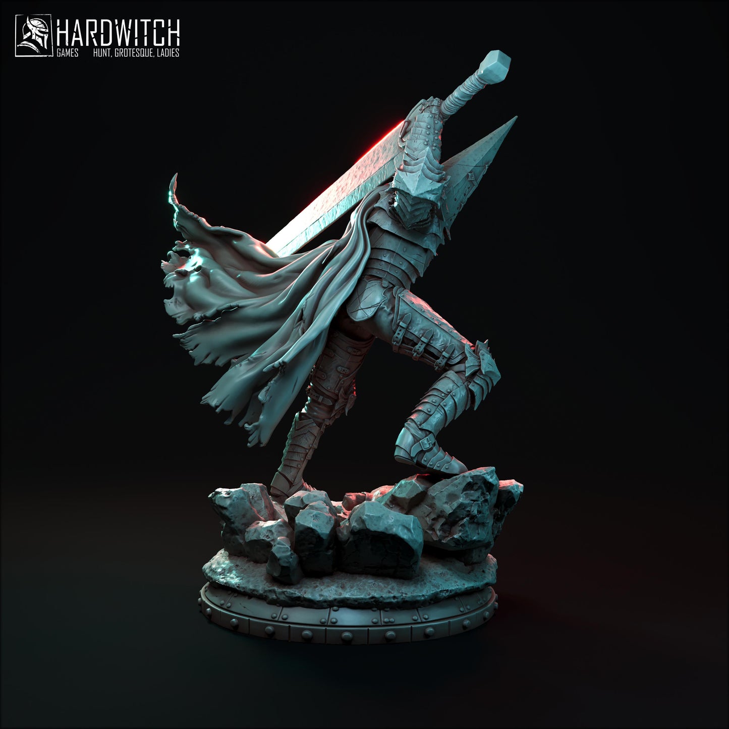 Berserker Pilgrim Miniature (2 Variations) - 28mm / 32mm / 36mm / 75mm - HardWitch Games - Resin Printed Figure for TTRPGs and War Games