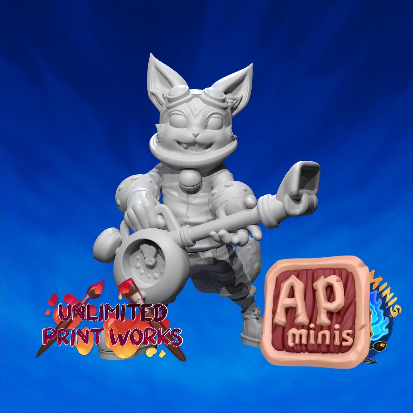 Time Cat Miniature - 28mm / 32mm / 36mm / 75mm - Irnkman's Minis - Unpainted Resin Printed Figure for D&D, TTRPGs, and Board Games