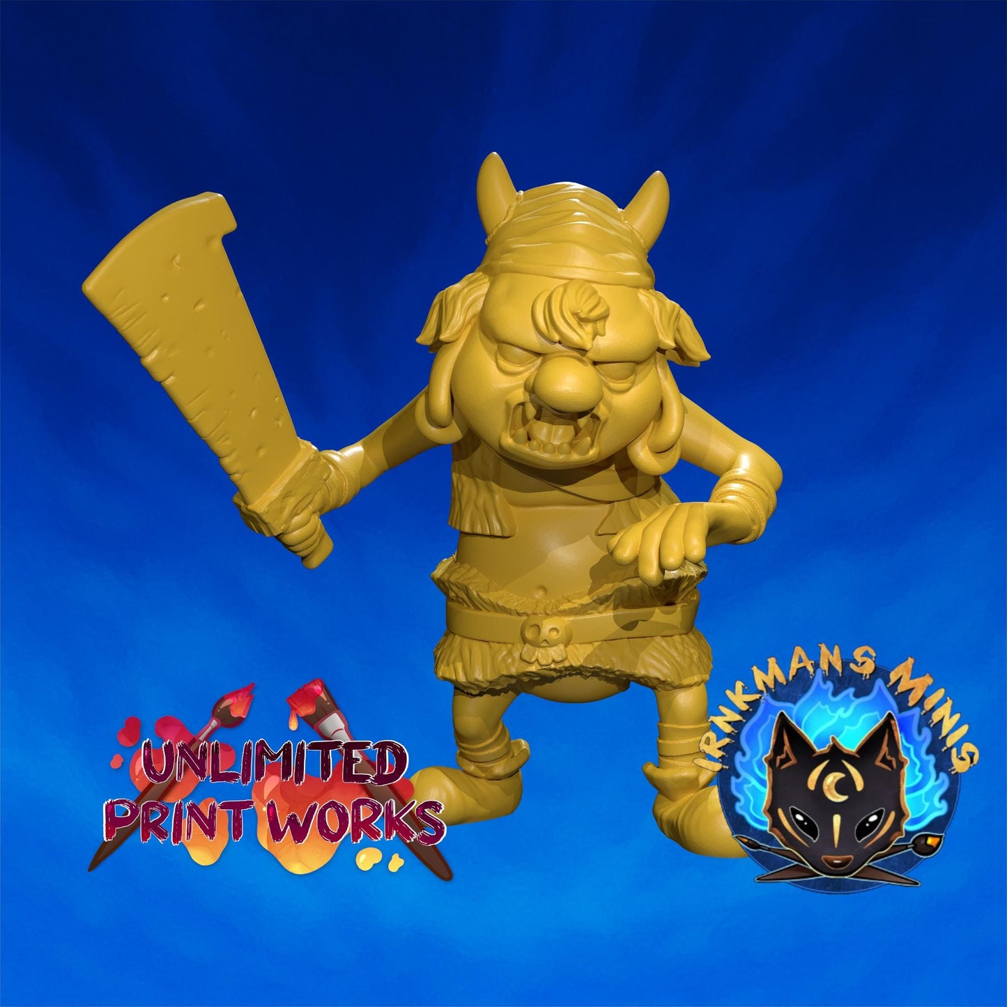 Skyward Bob Goblin Miniature - 28mm / 32mm / 36mm / 75mm - Irnkman's Minis - Unpainted Resin Printed Figure for D&D, TTRPGs, and Board Games