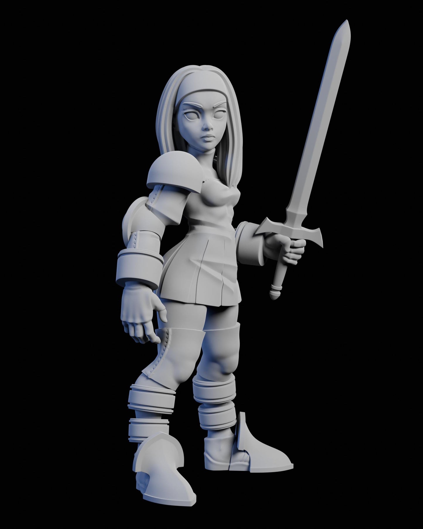 Female Squire Miniature - 28mm / 32mm / 36mm / 75mm - Ethan Savage Studios - Unpainted Resin Printed Figure for TTRPGs, and Board Games