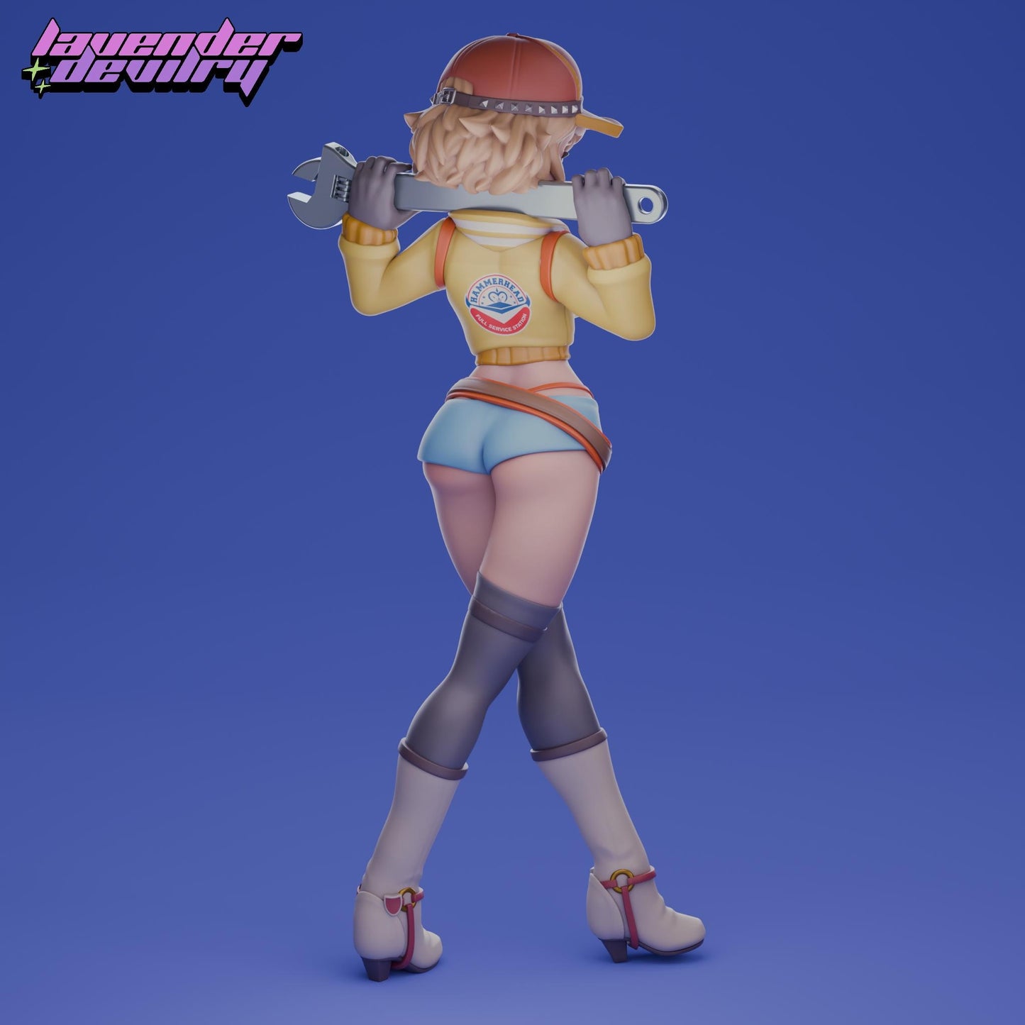 Head Mechanic Miniature - 28mm / 32mm / 36mm / 75mm - Lavender Devilry - Unpainted Resin Printed Figure for D&D, TTRPGs and Board Games