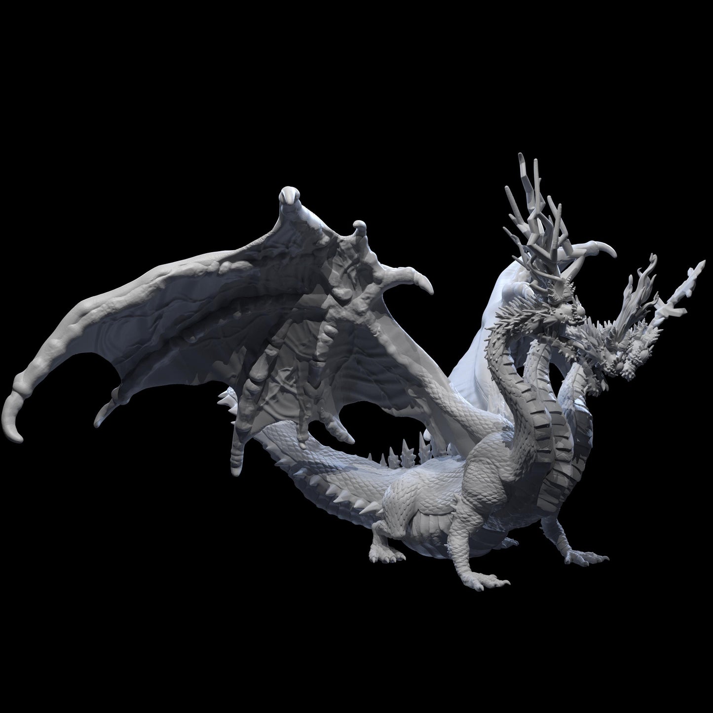 Giant Three-Headed Dragon - Irnkman's Minis - Unpainted Resin Printed Figure for TTRPGs and Board Games