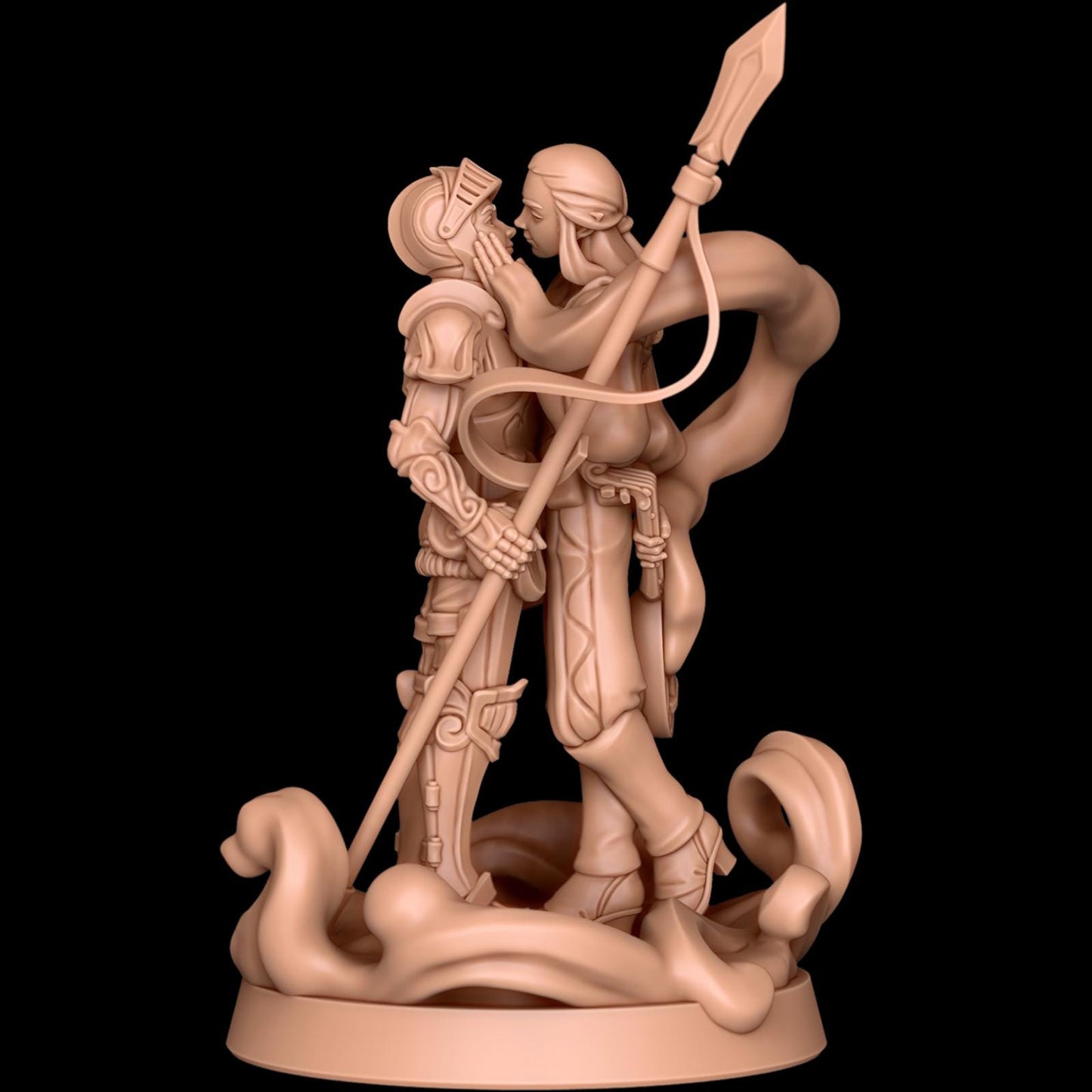 Rene and Whisper Miniature Set - 28mm / 32mm / 36mm - Awkward Penguin Minis - Resin Printed Figure for D&D, Daggerheart, and Painting