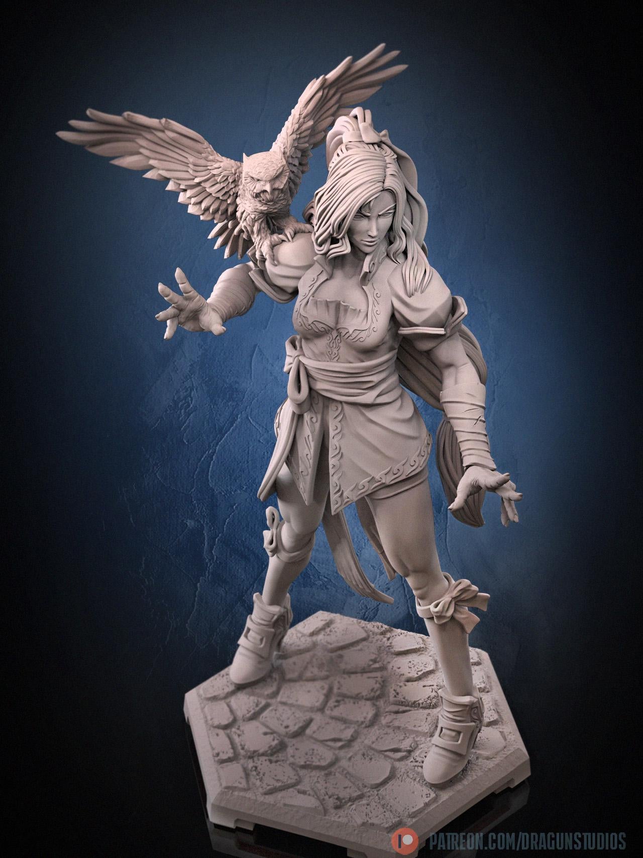 Vampire Huntress - 28mm / 32mm / 36mm / 75mm - DraGun Studios - Resin Printed Figurine for D&D, TTRPGs, and Board Games