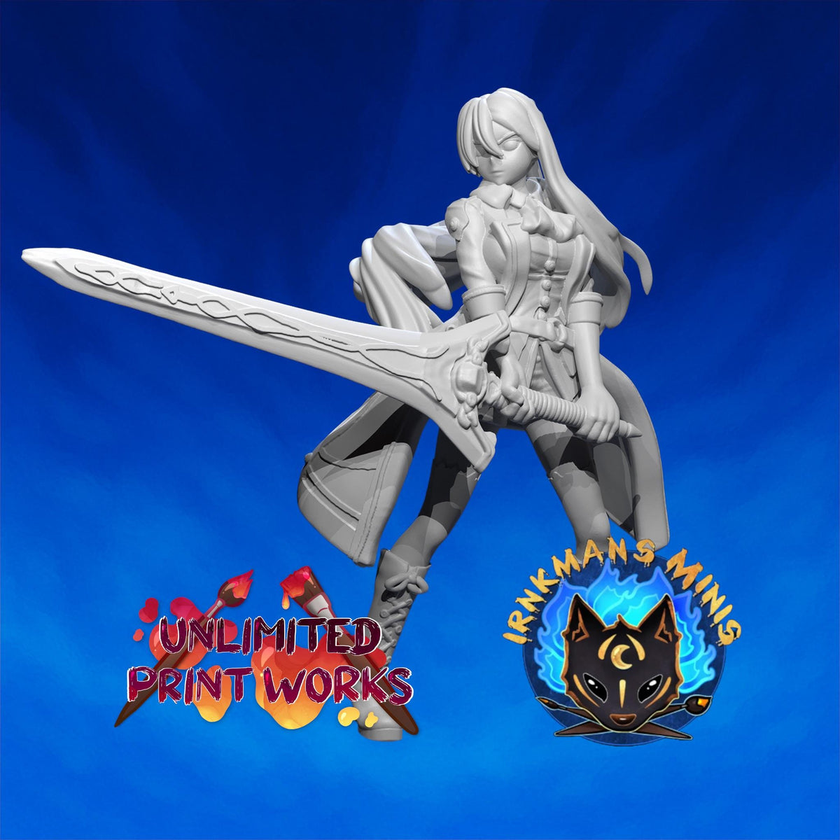Laura Arseid Miniature - 28mm / 32mm / 36mm / 75mm - Irnkman's Minis - Unpainted Resin Printed Figure for D&D, TTRPGs, and Board Games